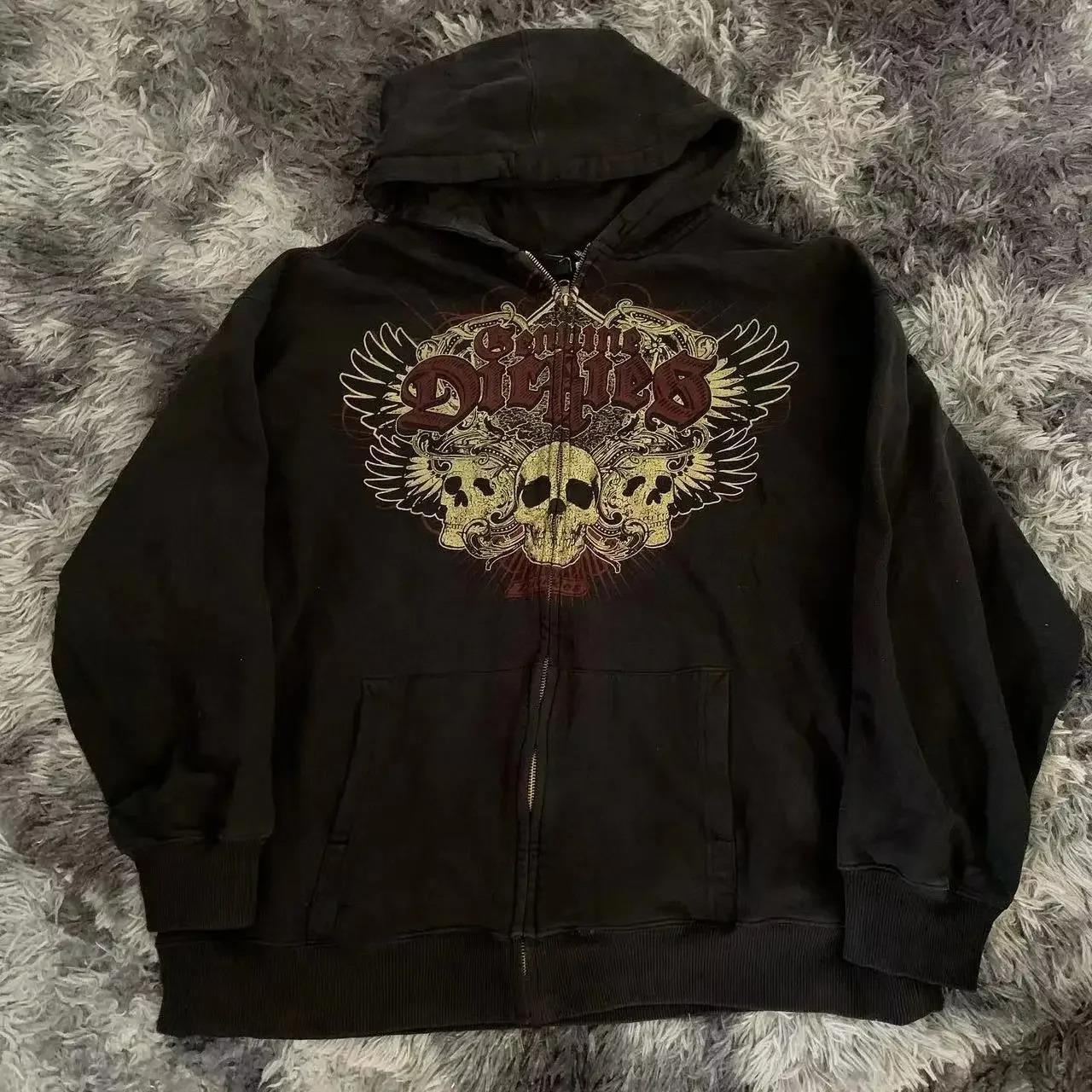 Siyah Gennine Dicries Skulls Kapüşonlu Sweatshirt