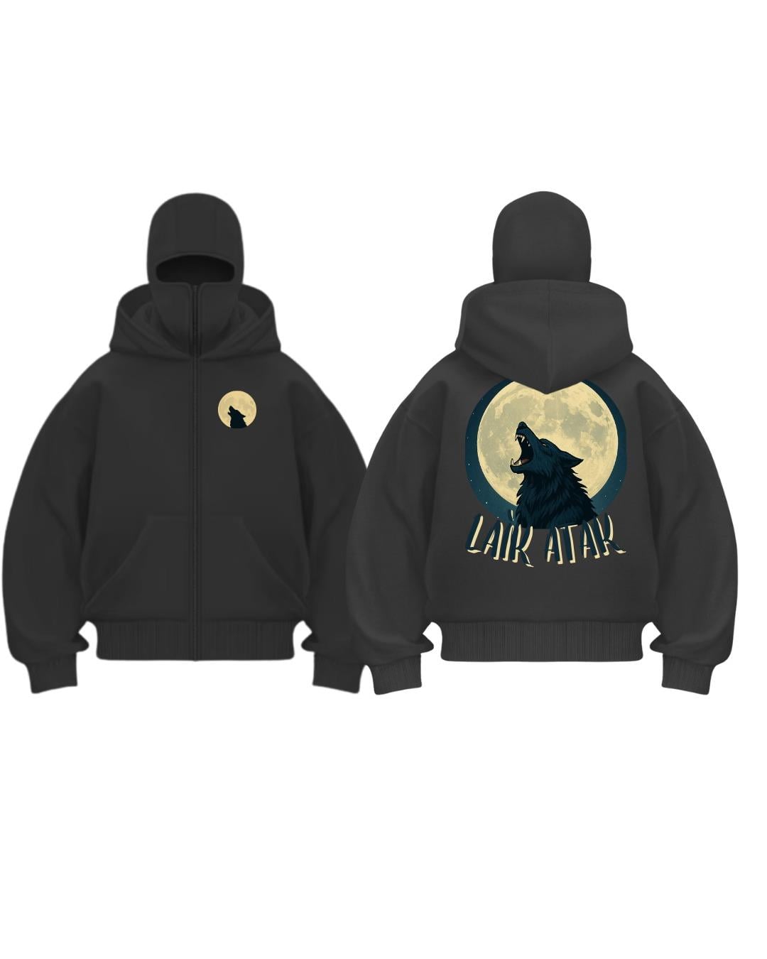 Siyah Maskeli ''LAIKATAK'' Unisex Kapüşonlu Hırka