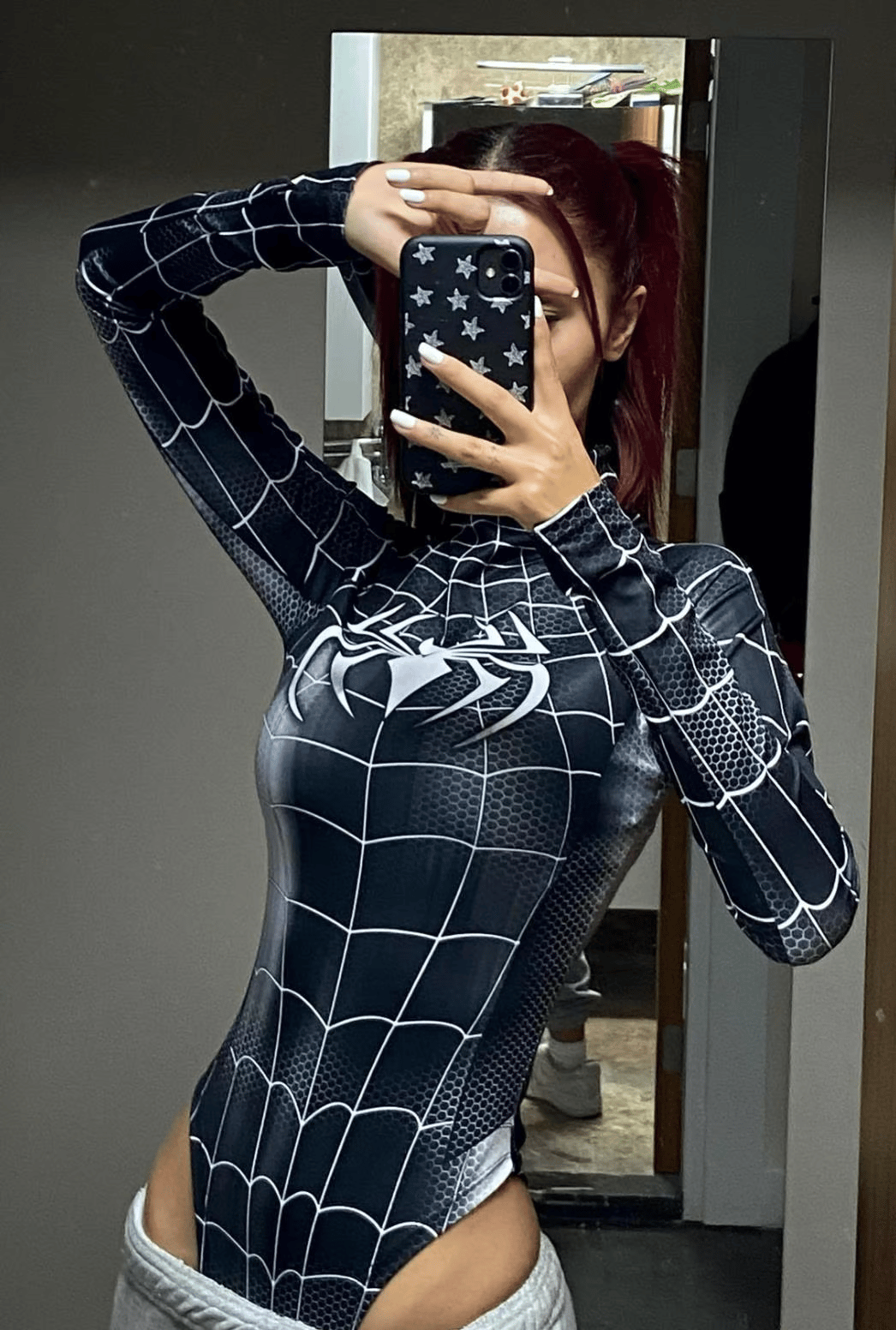 Siyah Spider Çıtçıtlı Uzun Kollu Body