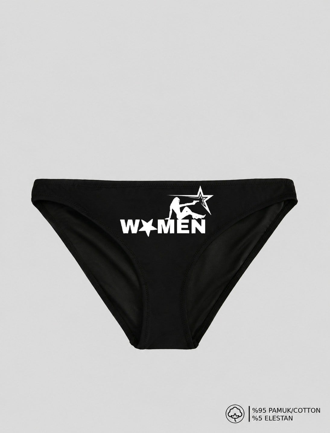 Siyah Women Baskılı Bikini Kalıp Külot