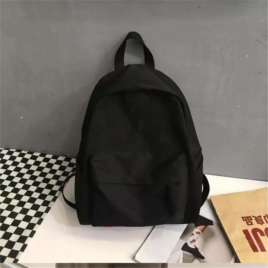 Suluklu Düz Siyah Okul Sırt Çantası