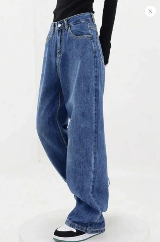 Y2k Mavi Yıkamalı Baggy Jean Unisex Kot Pantolon