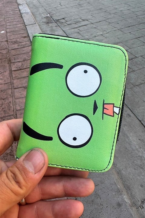 Yeşil Invader Zim Unisex Cüzdan