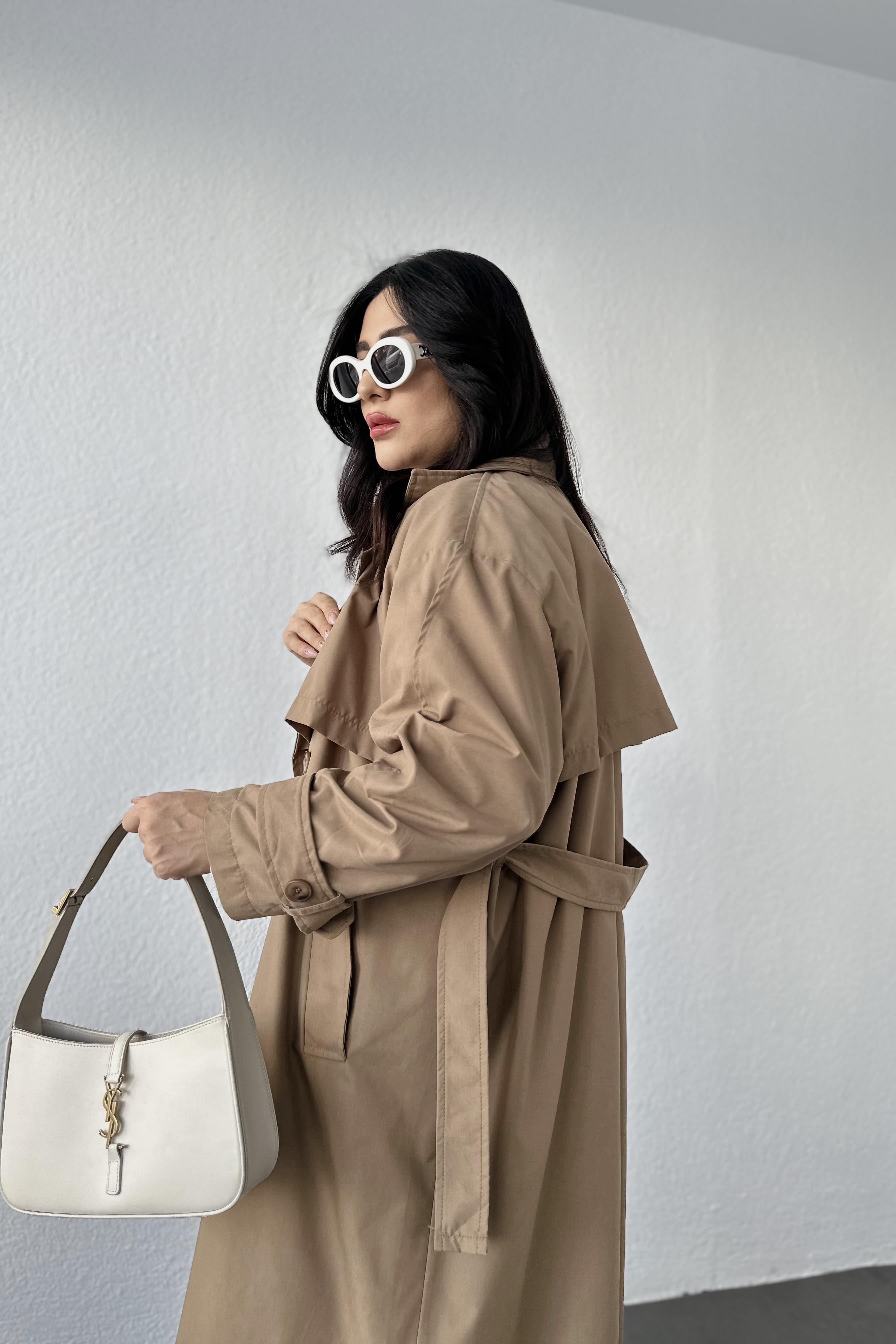  Kahve Premium Seri Rahat Kalıp Astarsız Trençkot