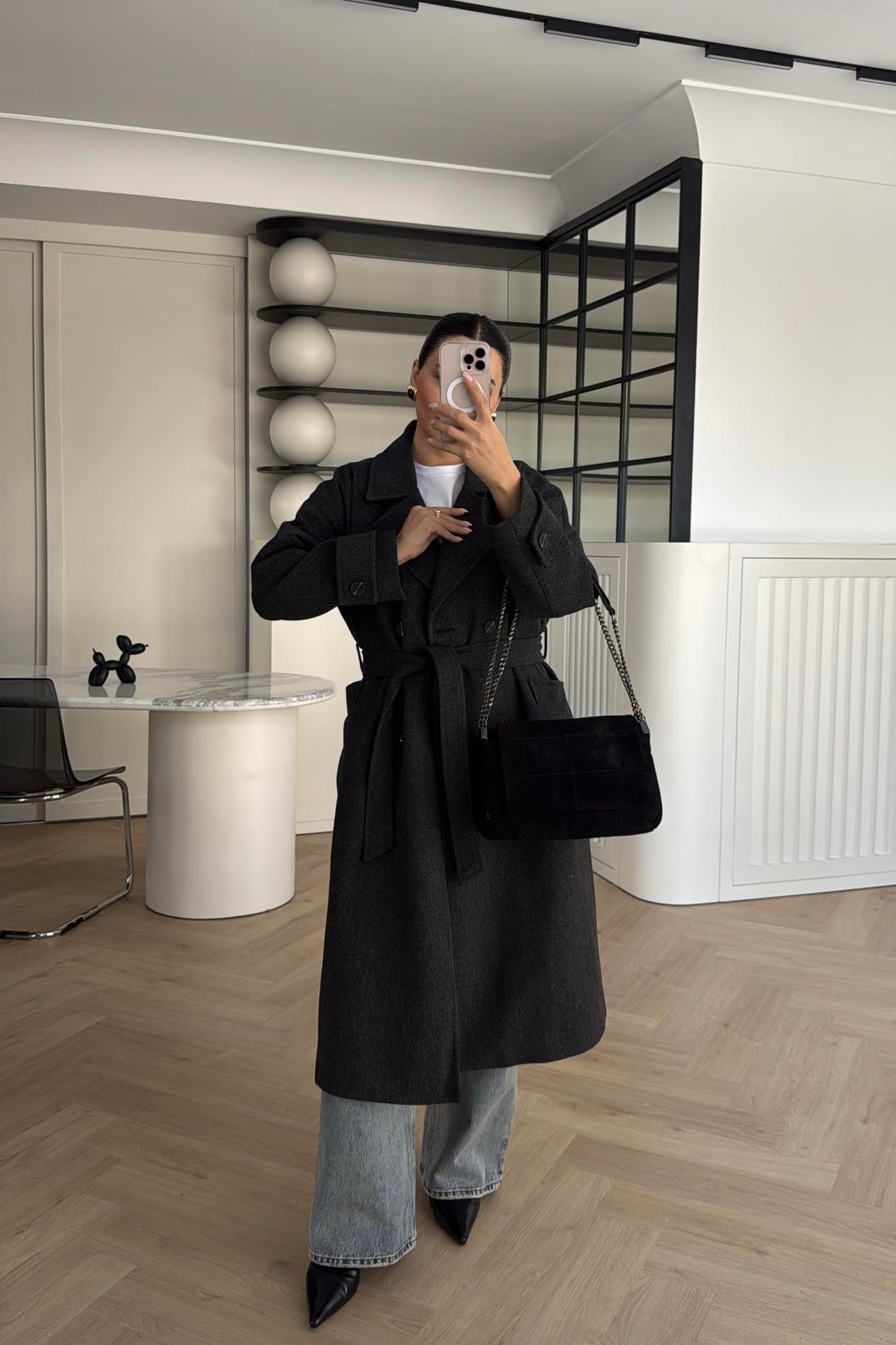 ANTRASİT TOKYO MODEL PREMIUM KAŞE KABAN 