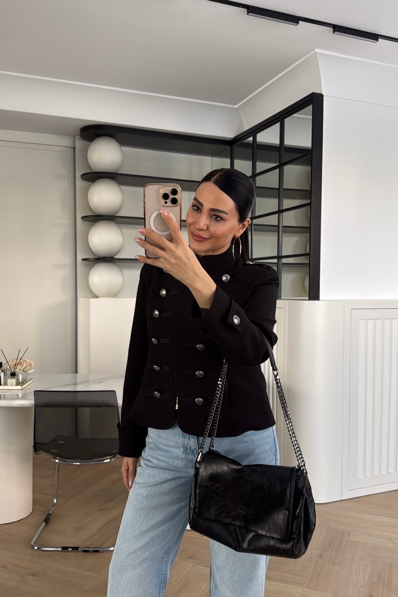 APOLETLİ CEKET SİYAH 