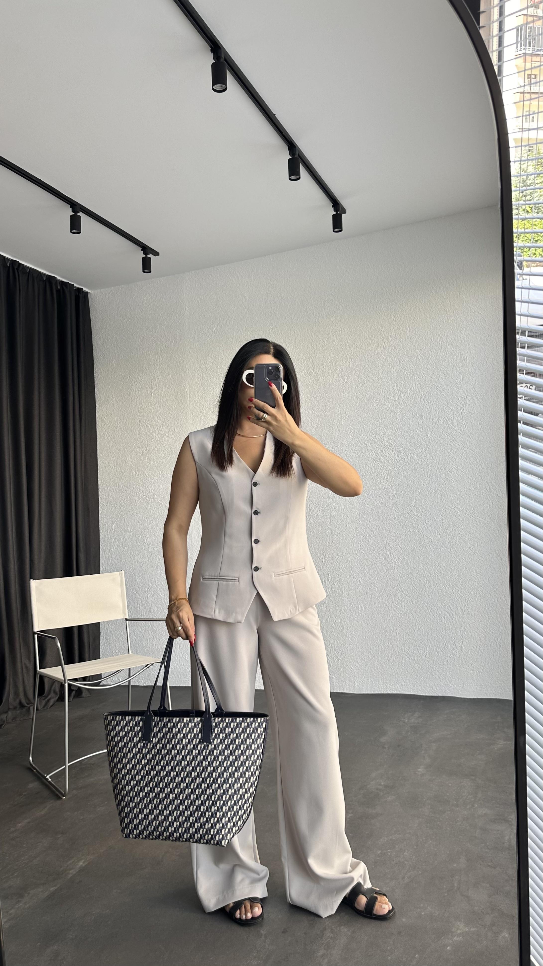 Astarlı Premium Seri Yelek Pantolon Takım Gri 