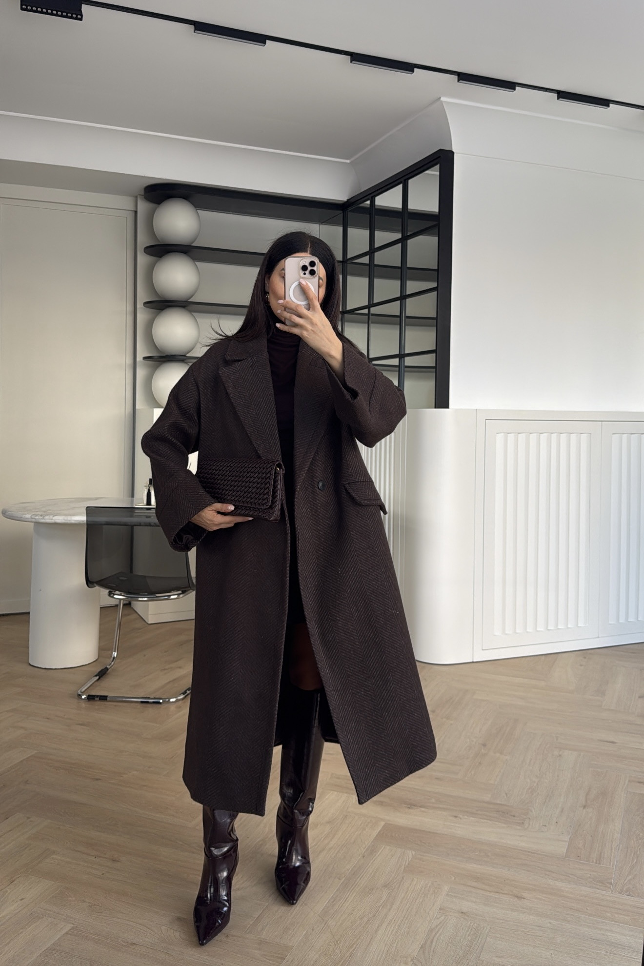 BALIKSIRTI KRUVAZE KABAN KAHVE