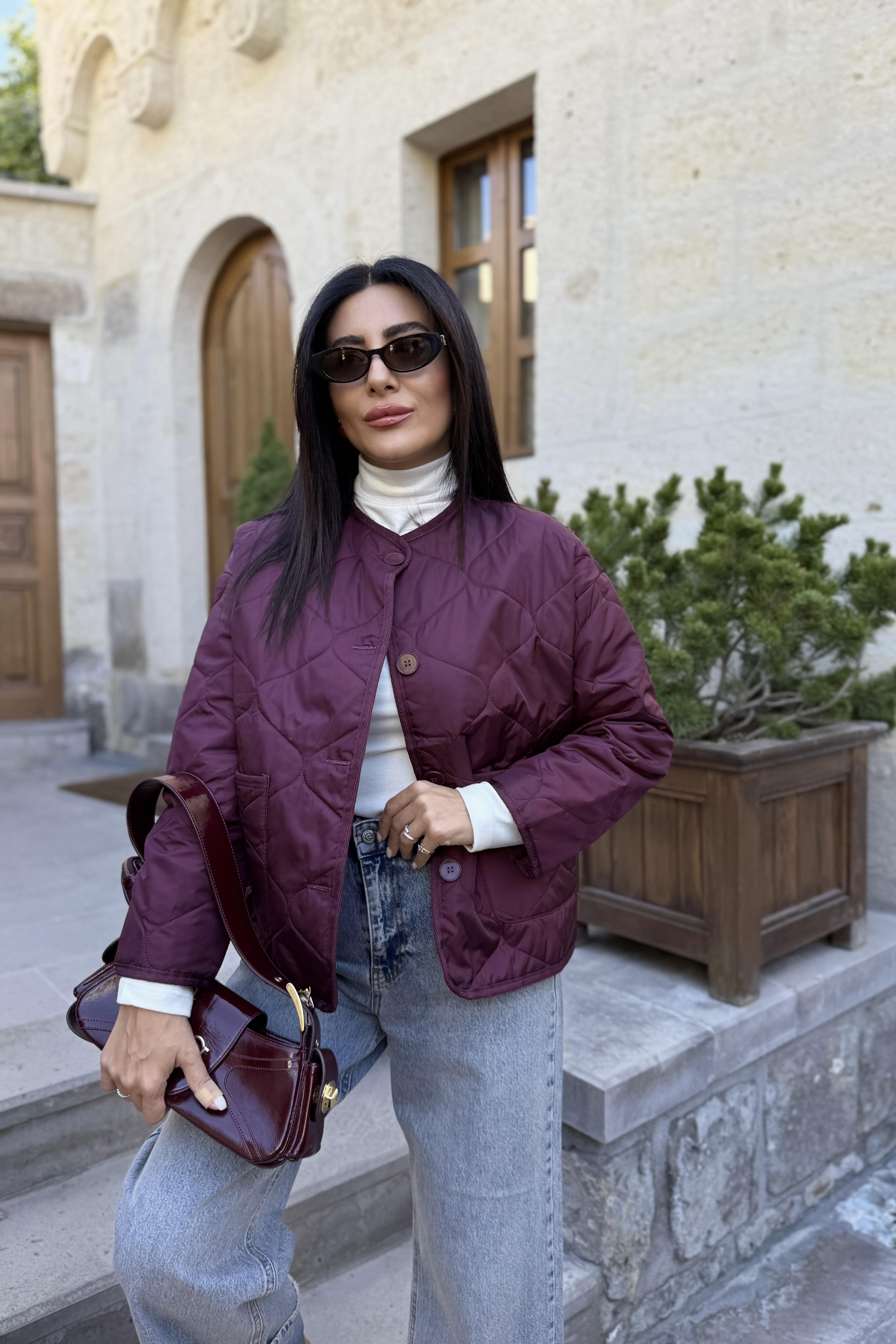 BORDO CEPLİ KAPİTONE CEKET 