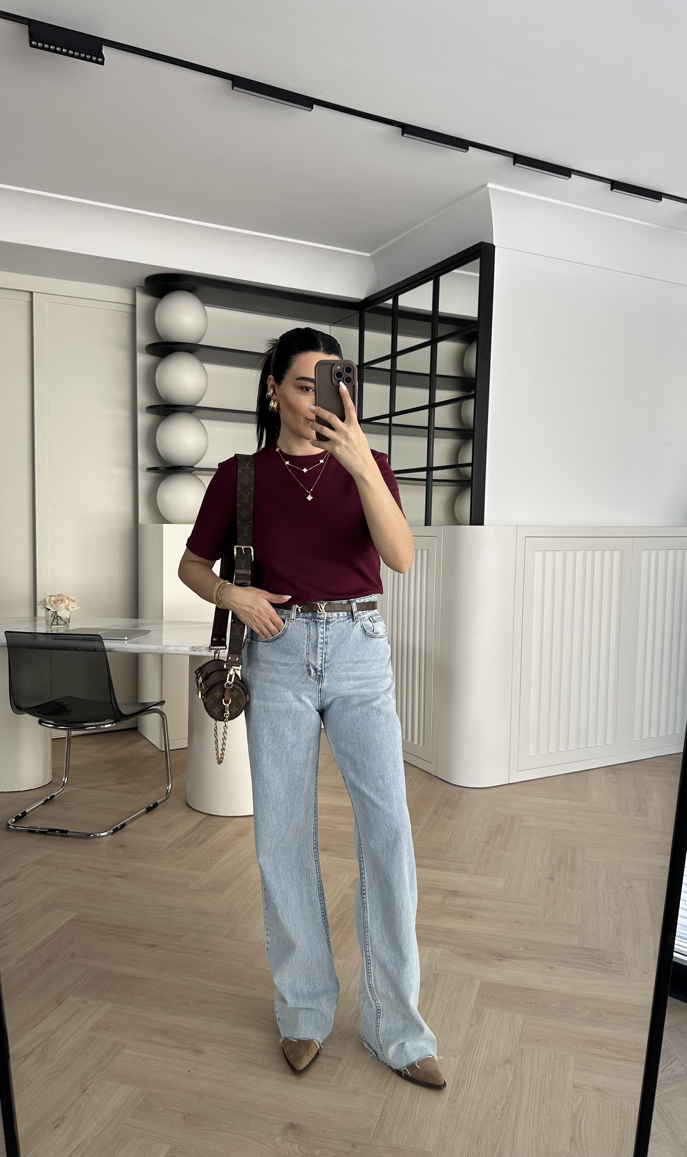 Bordo Cos Marka Premium Tişört 