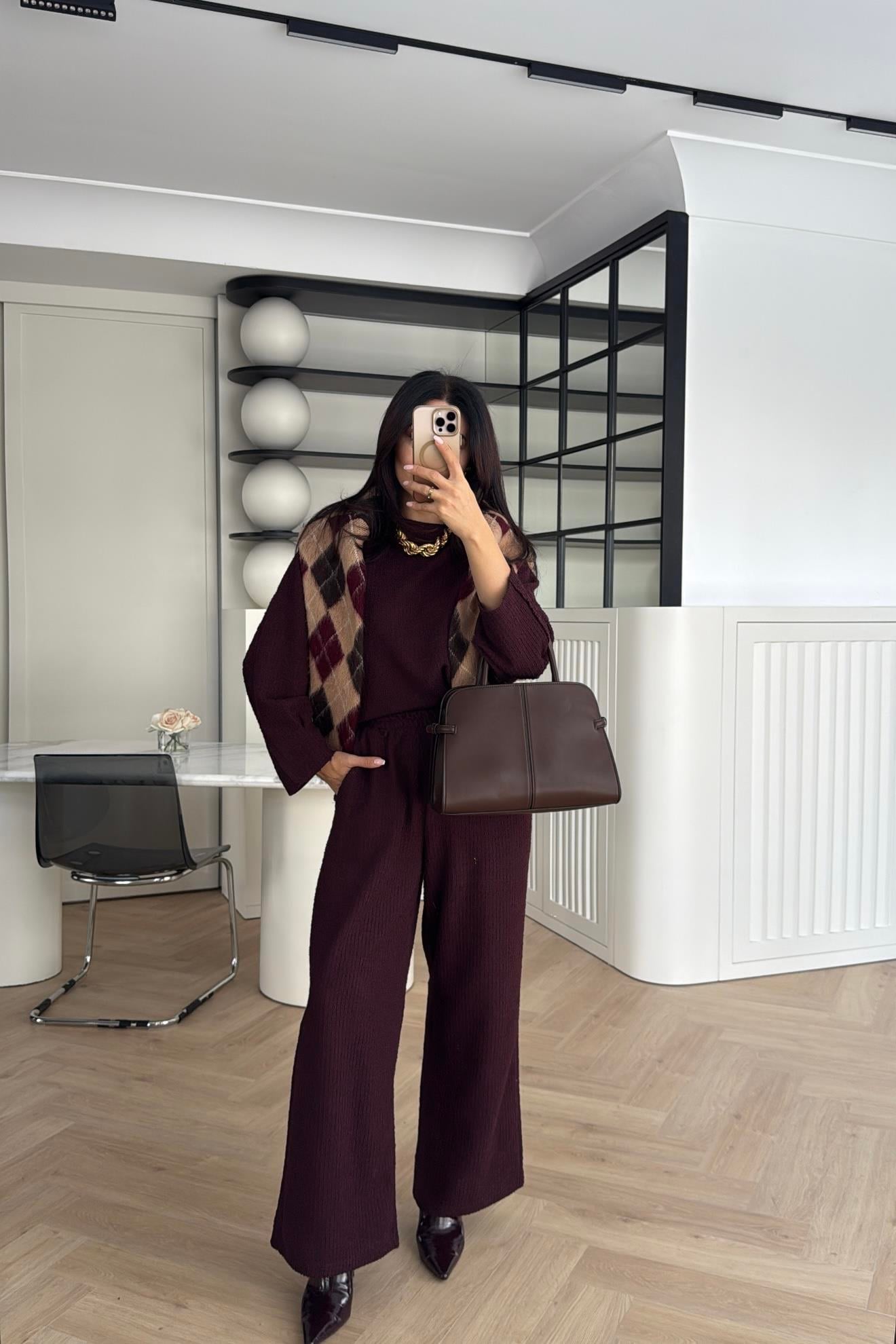BORDO DOKULU TRİKO TAKIM 