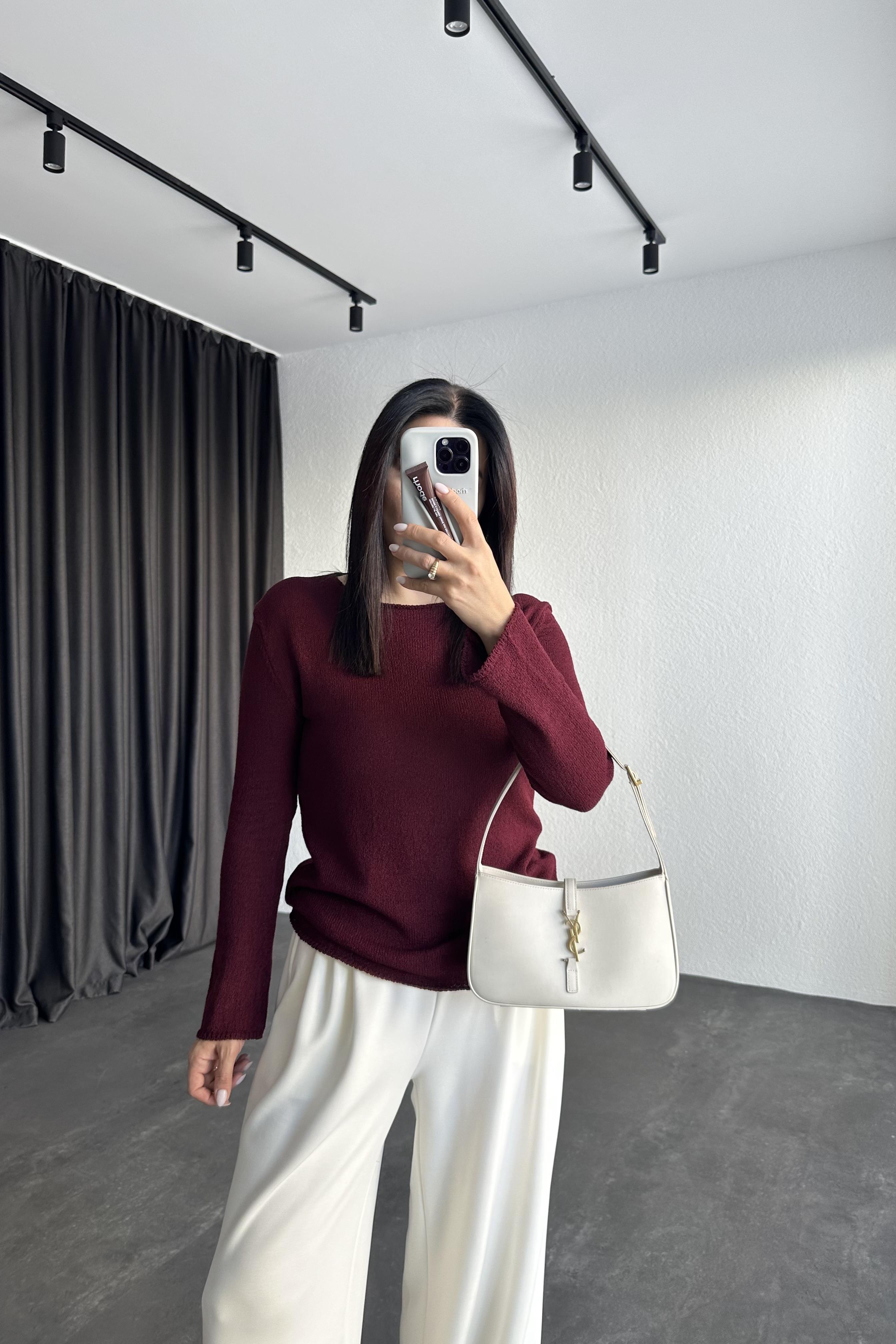 Bordo Renk Massimo Basic Triko