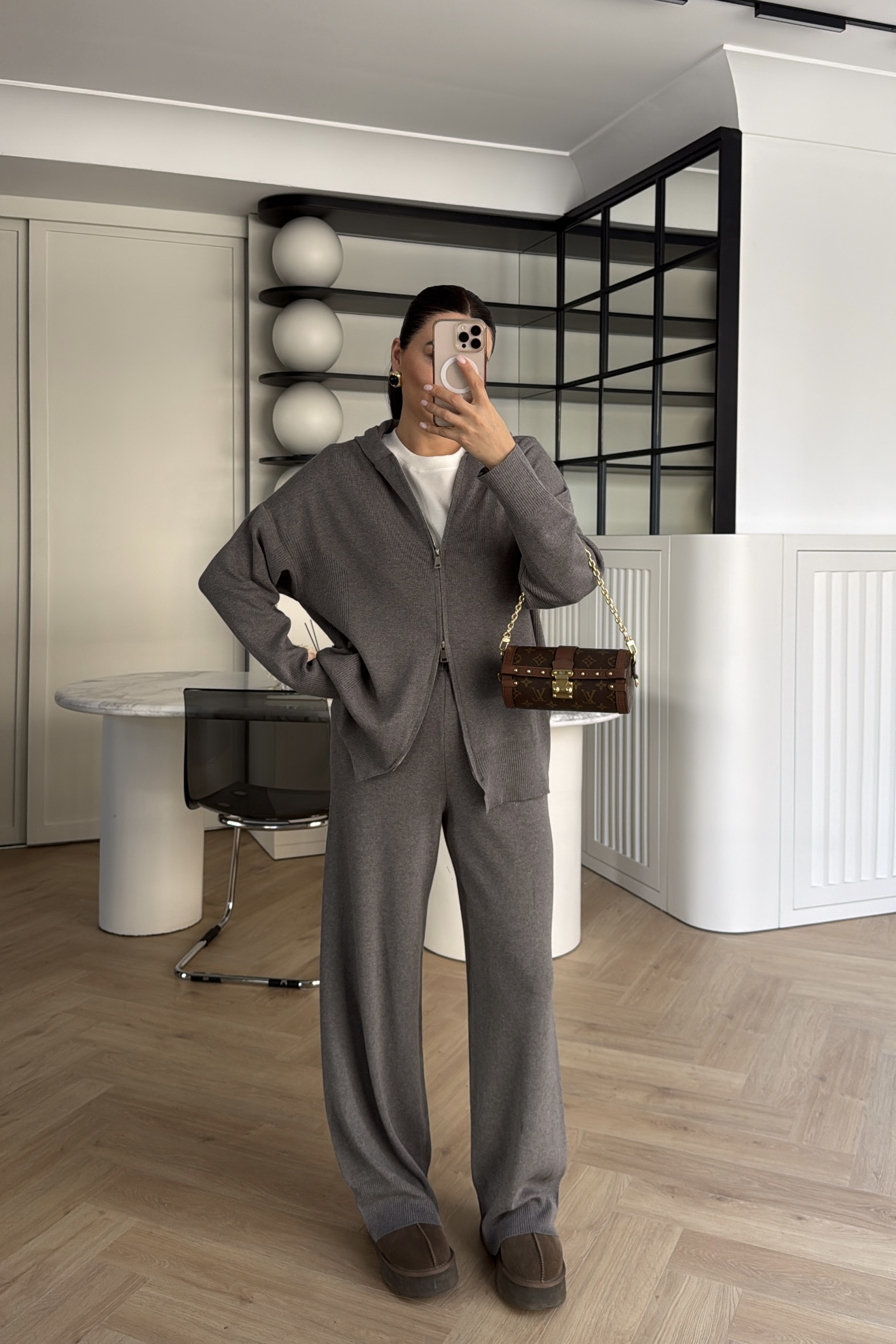 ÇİFT FERMUARLI KAPŞONLU TRİKO TAKIM ANTRASİT 