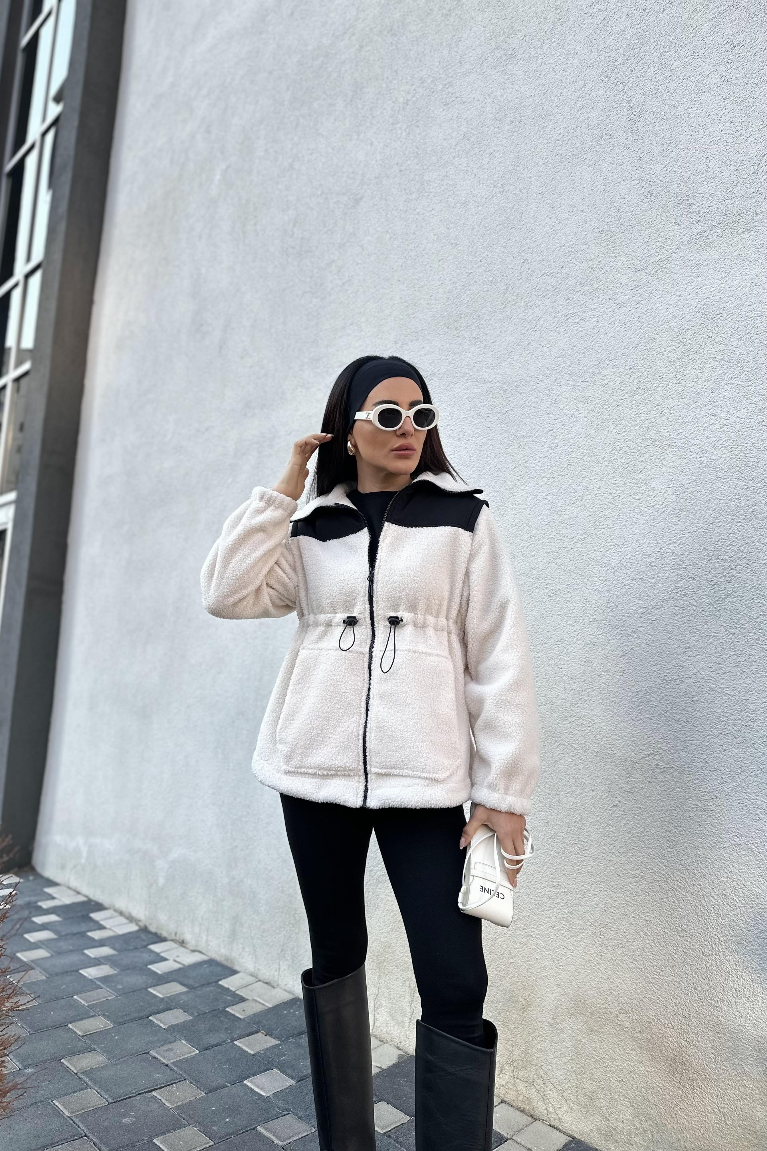 Ekru Oys Premium Buklet Ceket 