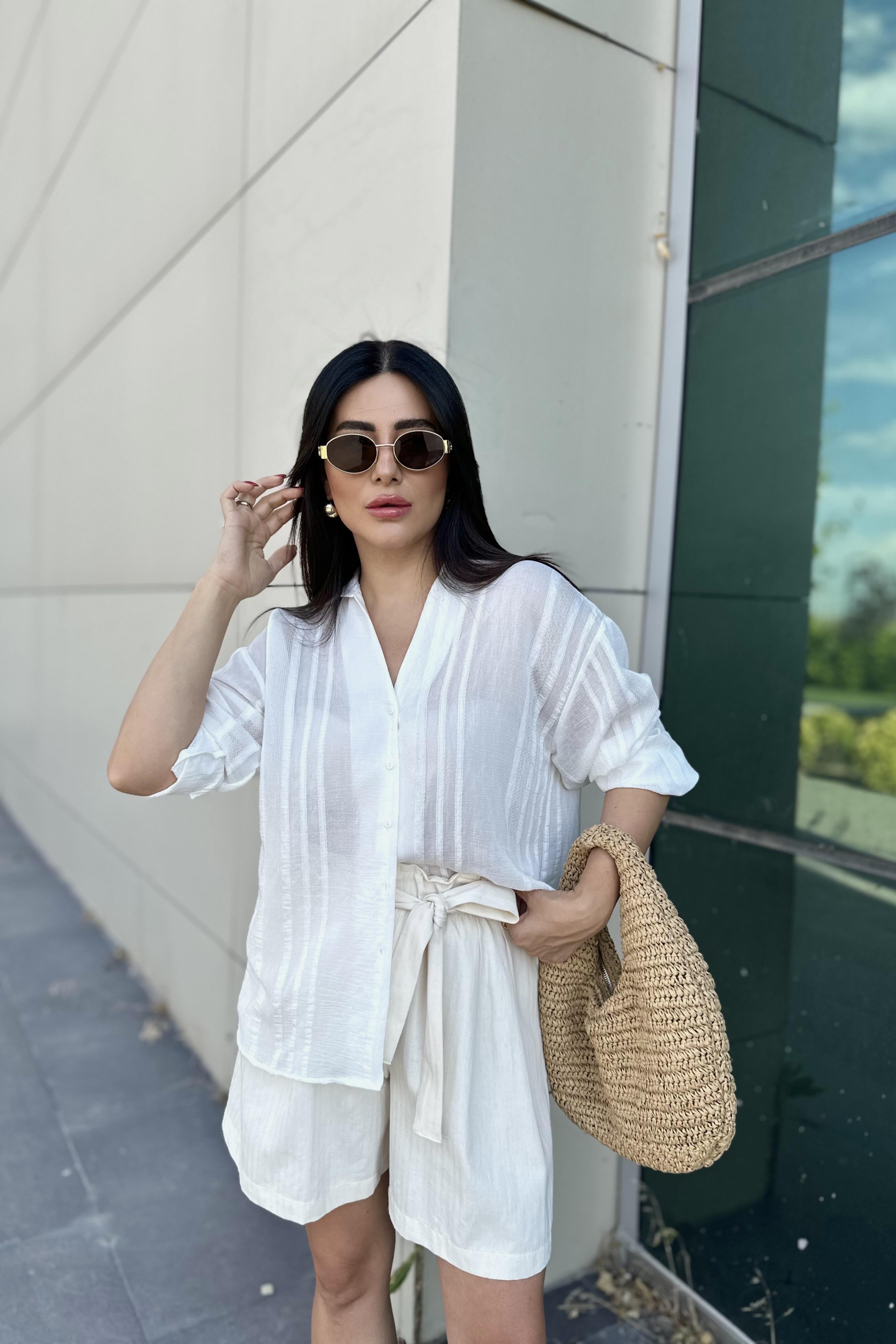 Ekru Renk Premium Seri Transparan Gömlek