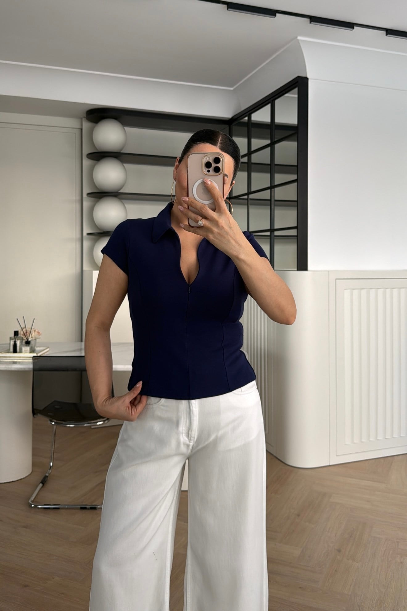 FERMUARLI POLO YAKA BASİC TİŞÖRT LACİ