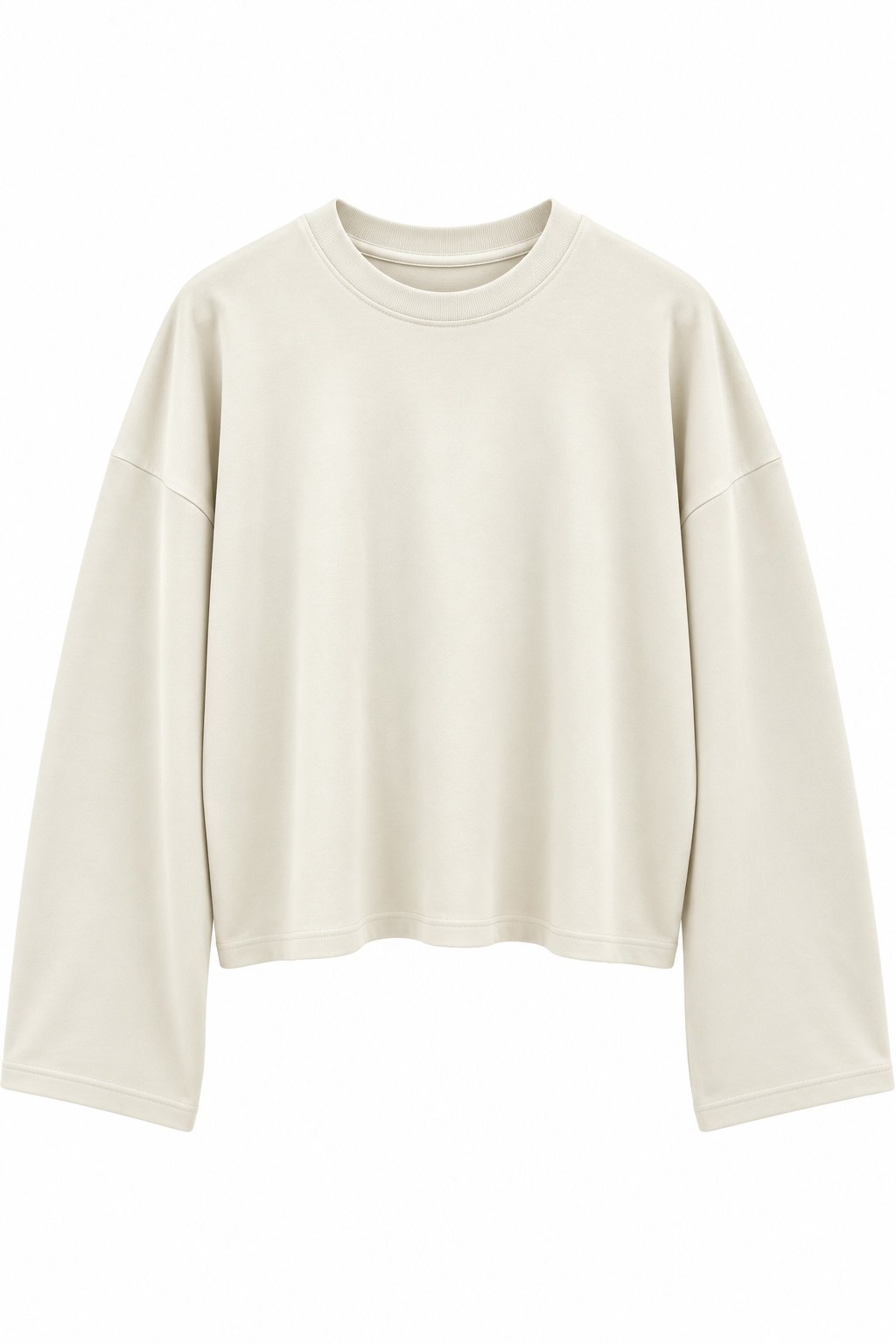 Geniş Kol Detaylı Basic T-shirt Beyaz