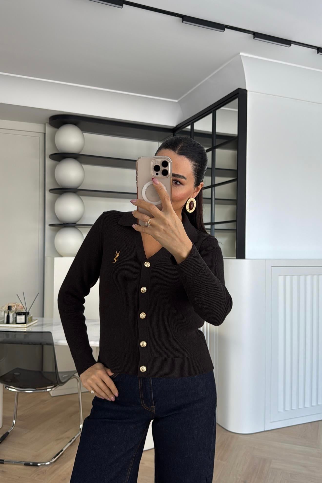 GOLD DÜĞMELİ MARKA MODEL HIRKA KAHVE