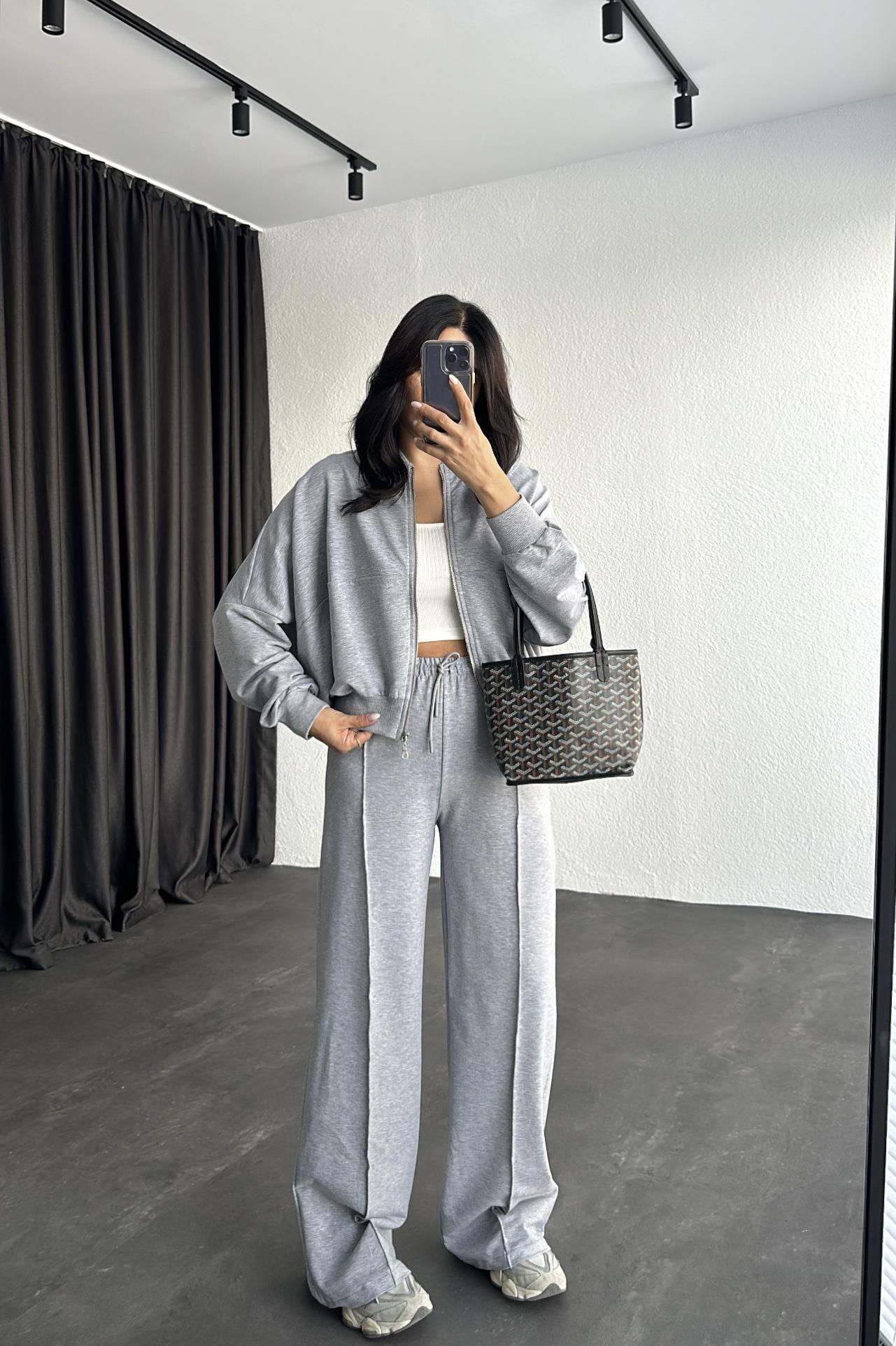 Gri Renk Zr Model Eşofman Takımı 