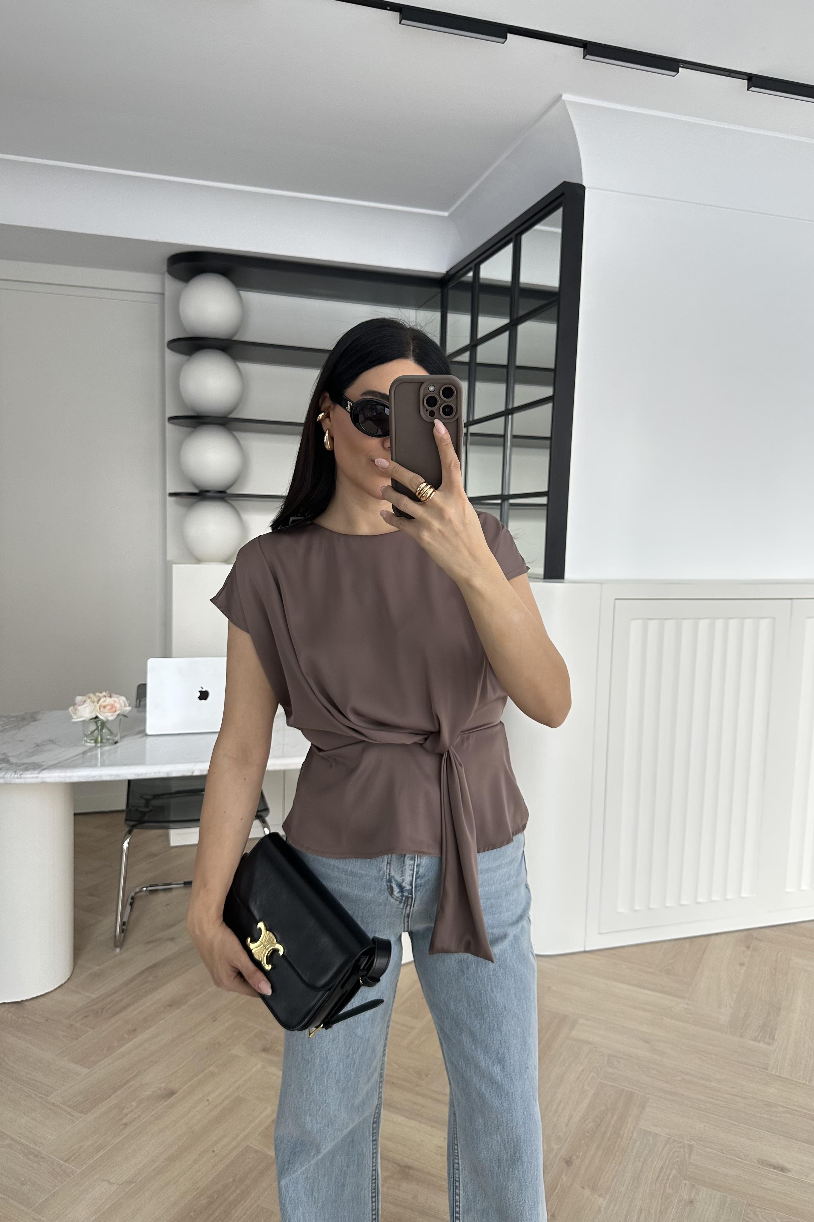 Haki Zr Model Saten Bluz