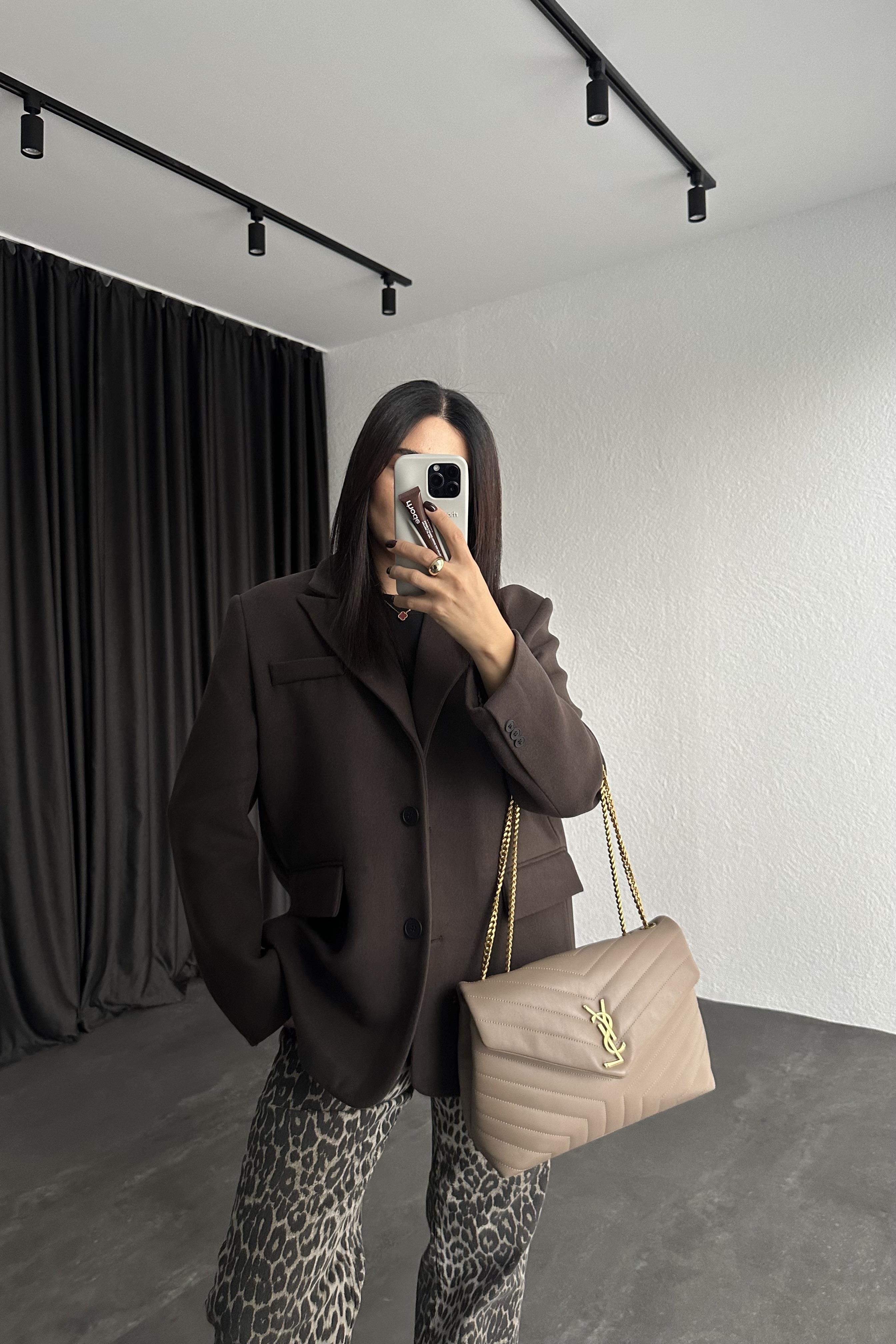 Kahve Renk Astarlı Premium Kaşe Blazer Ceket