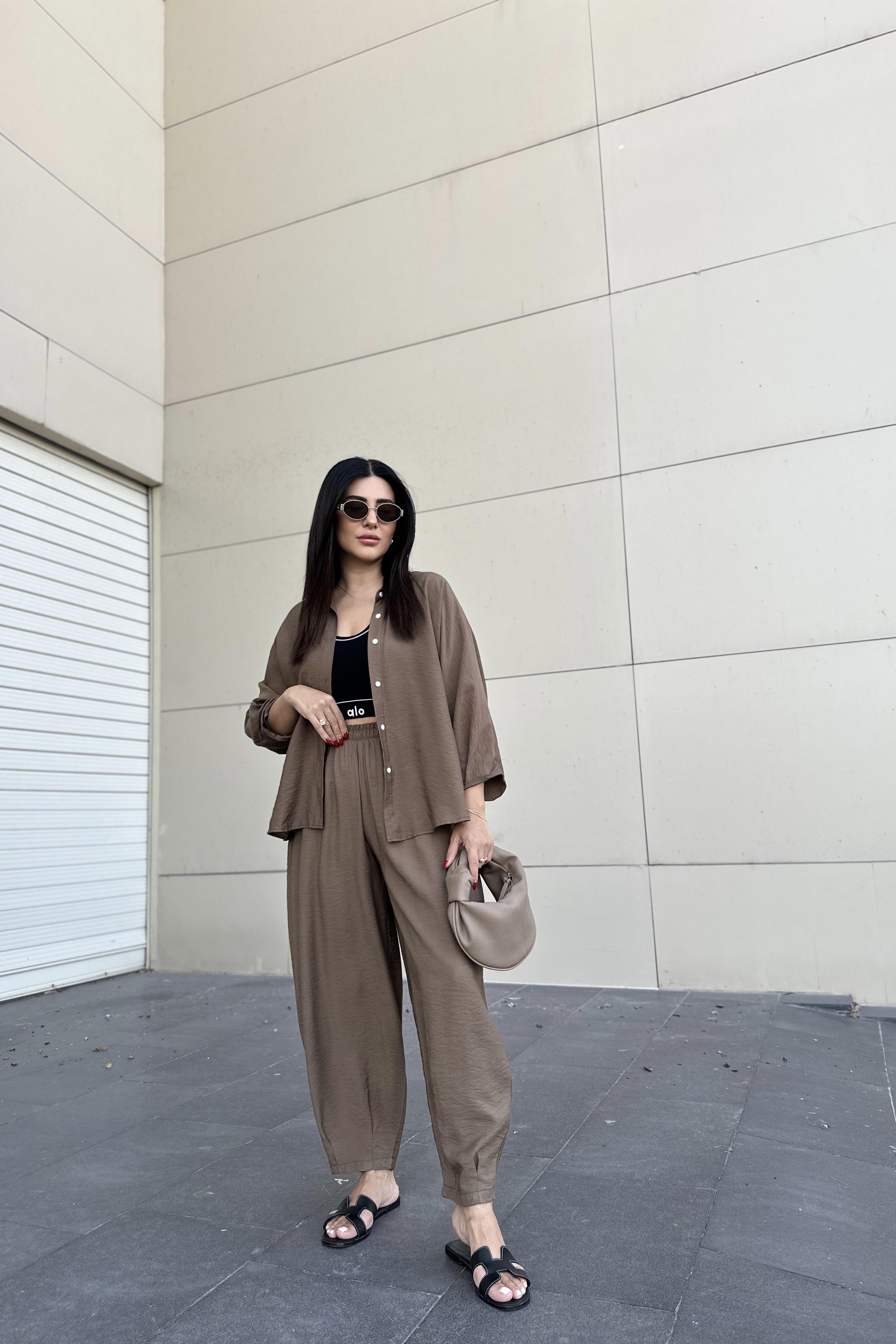 Kahve Renk Rahat Kalıp Modal Takım