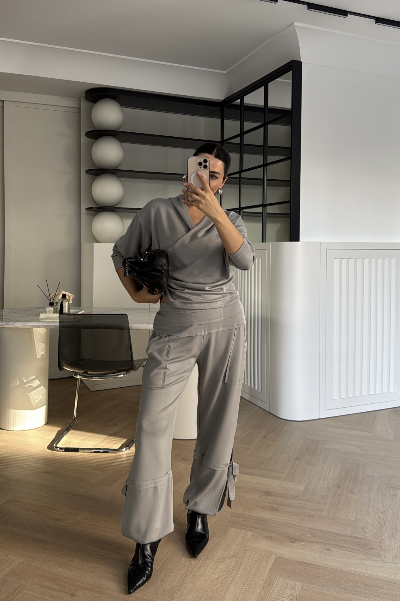 KAPÜŞONLU MODAL TAKIM GRİ