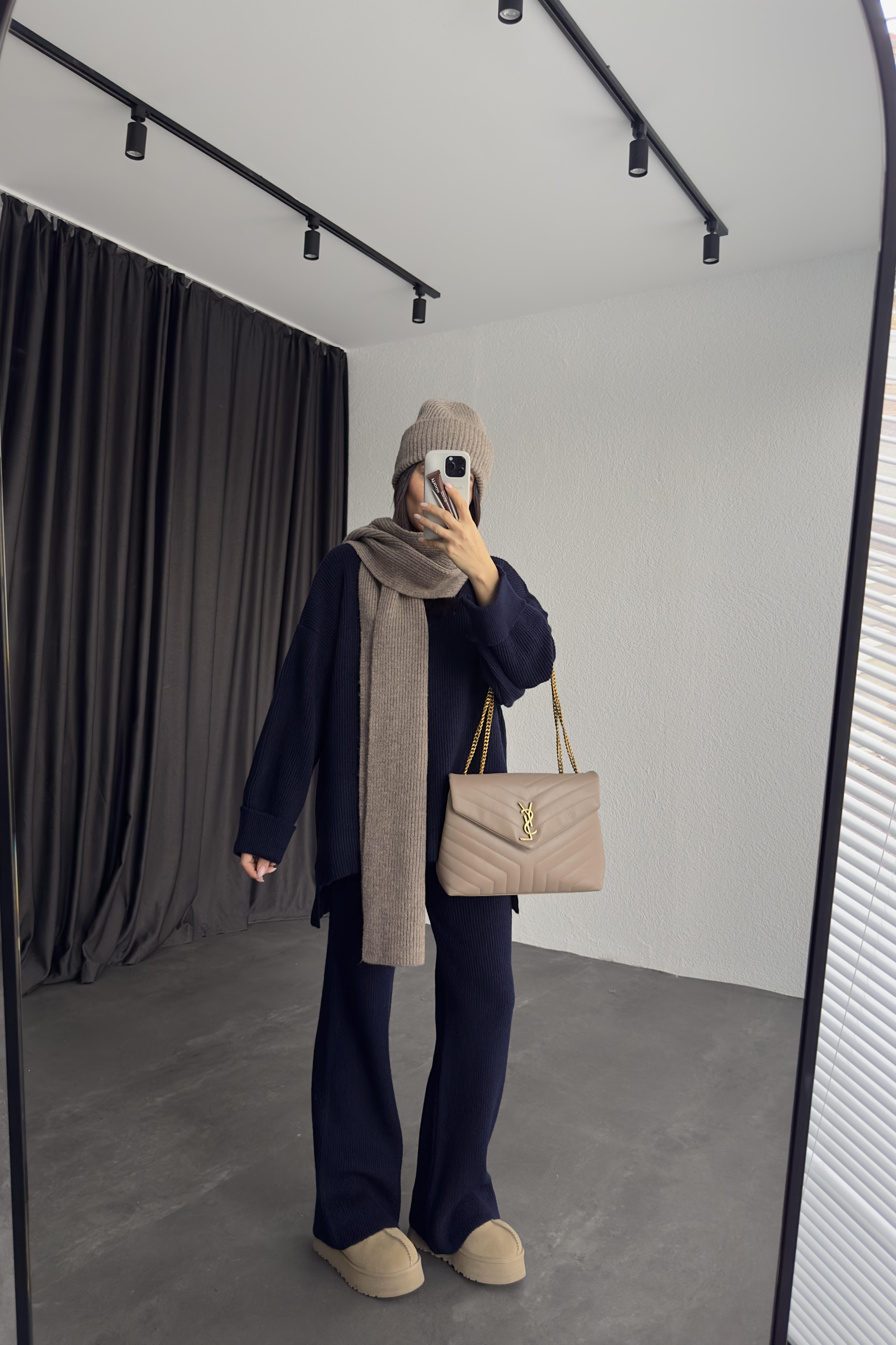 Lacivert Triko Kazak Pantolon Takım