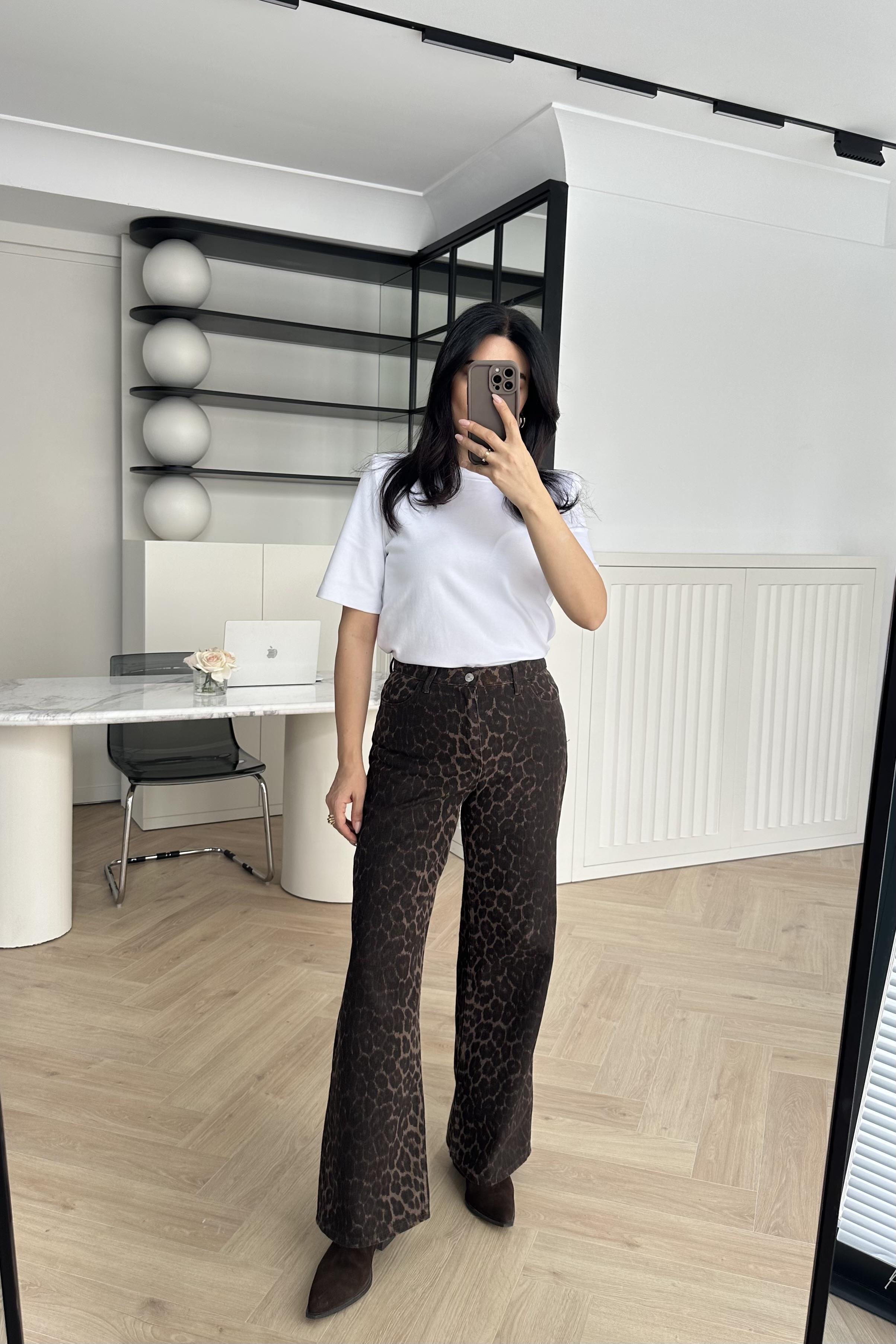 Leopar Desenli Rahat Pantolon 