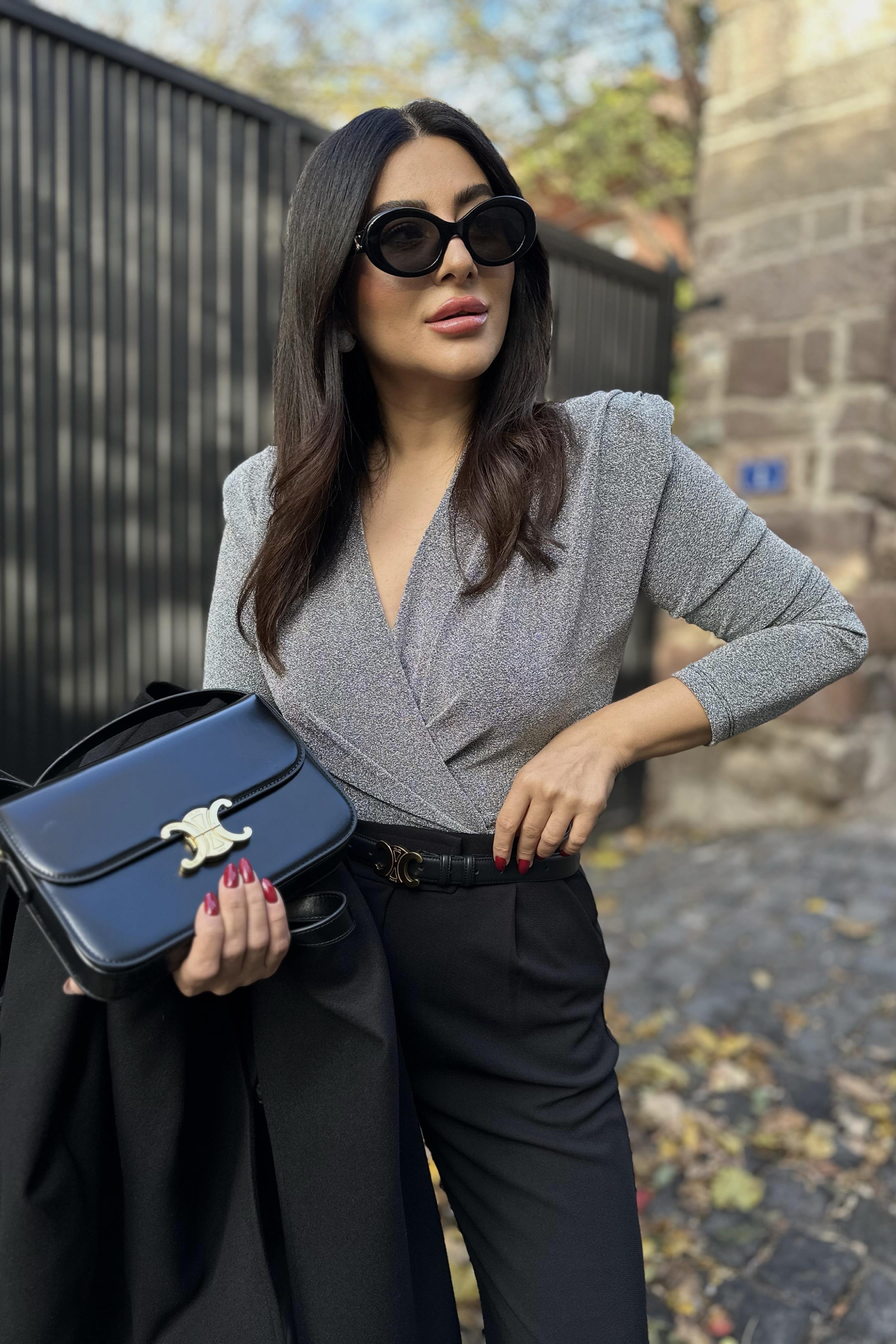 Lüx Kalite Işıltılı Vatkalı BodySuit Gümüş Bluz