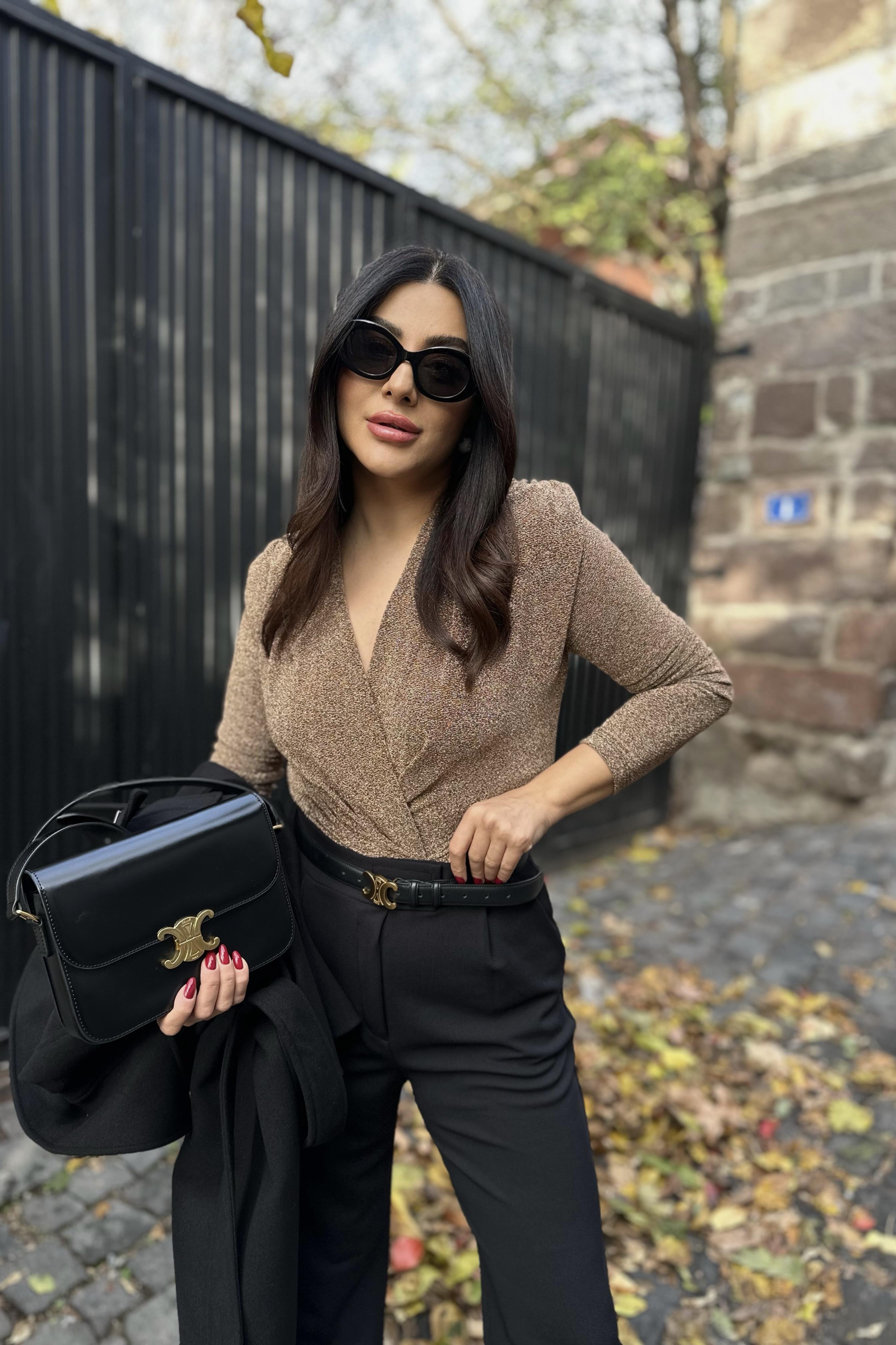 Lüx Kalite Işıltılı Vatkalı BodySuit Gold Bluz