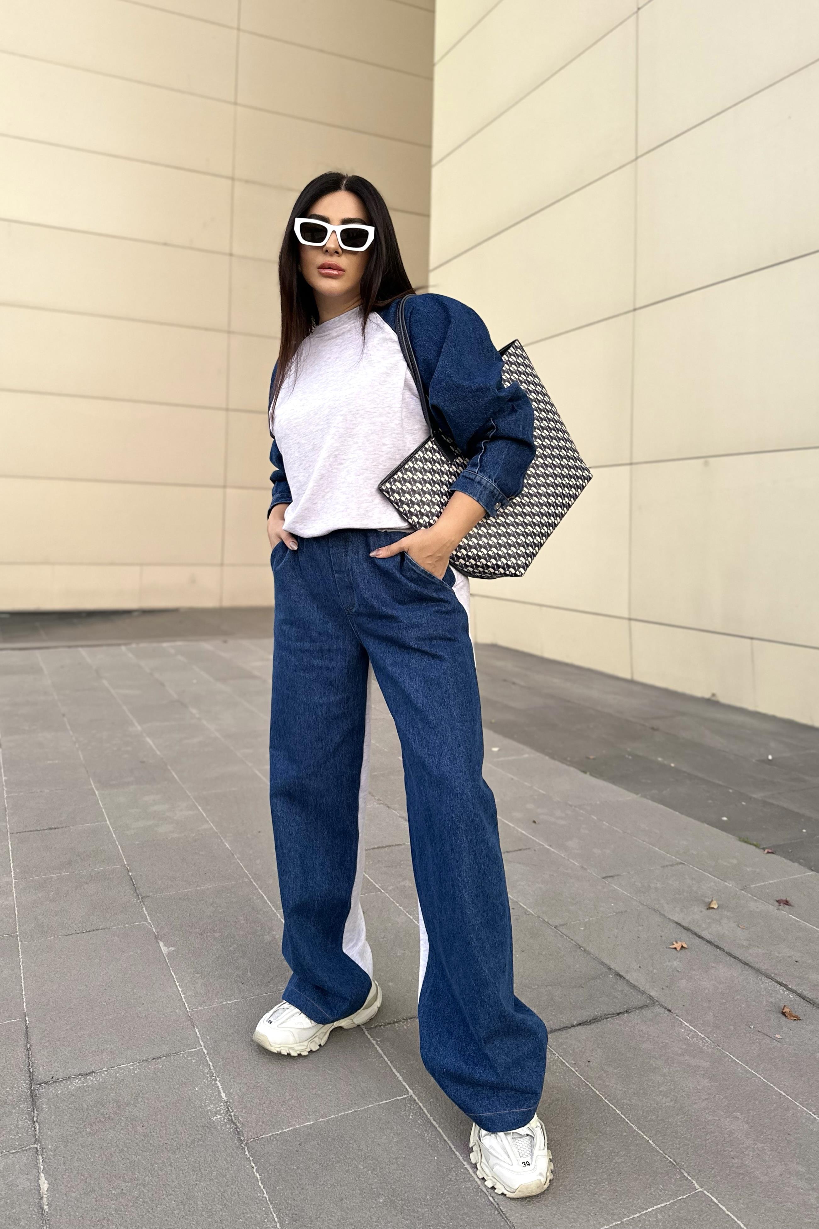 Marka Model Denim Detaylı Eşofman Takım