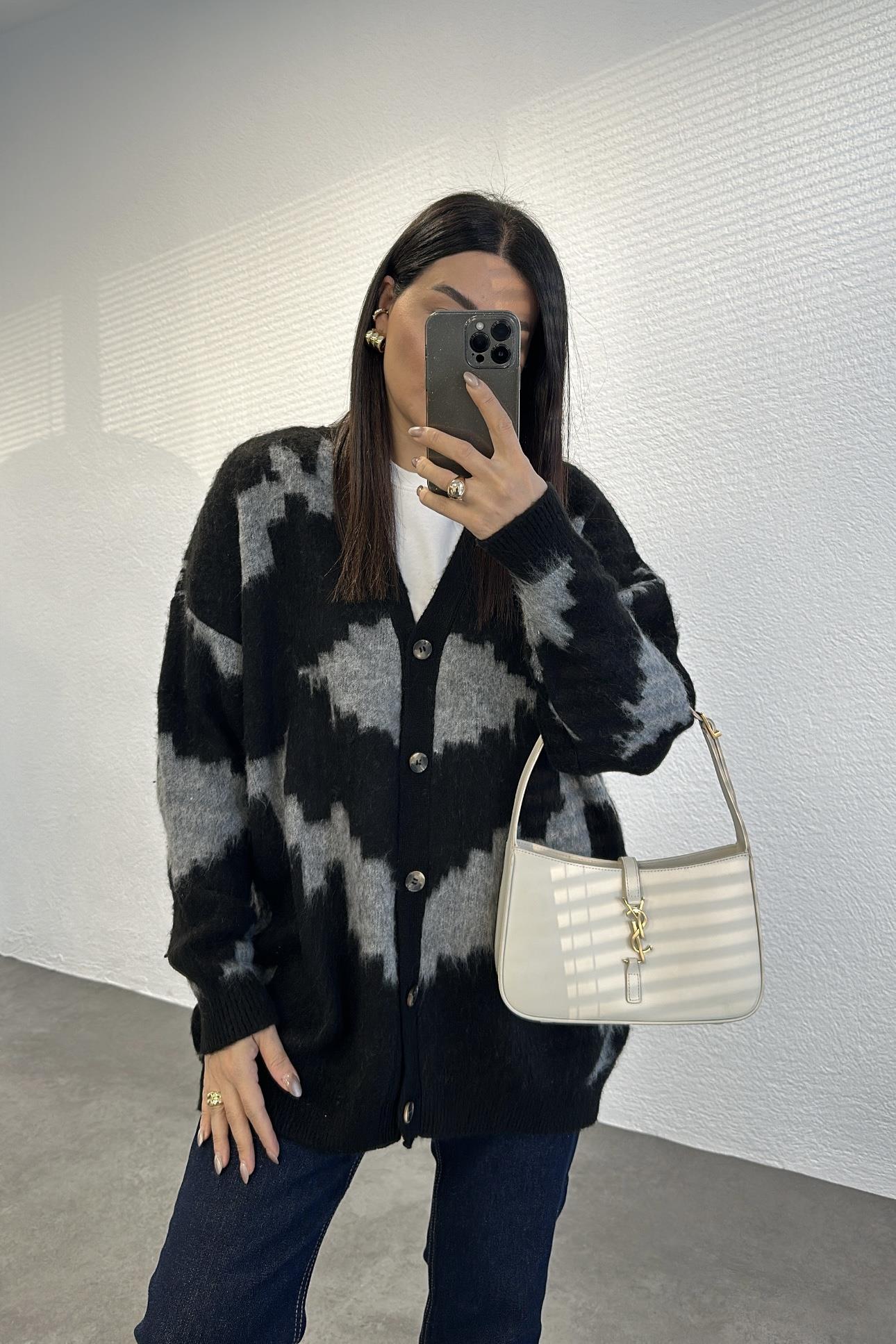 Marka Model Özel Dokulu Premium Seri Oversize Hırka 