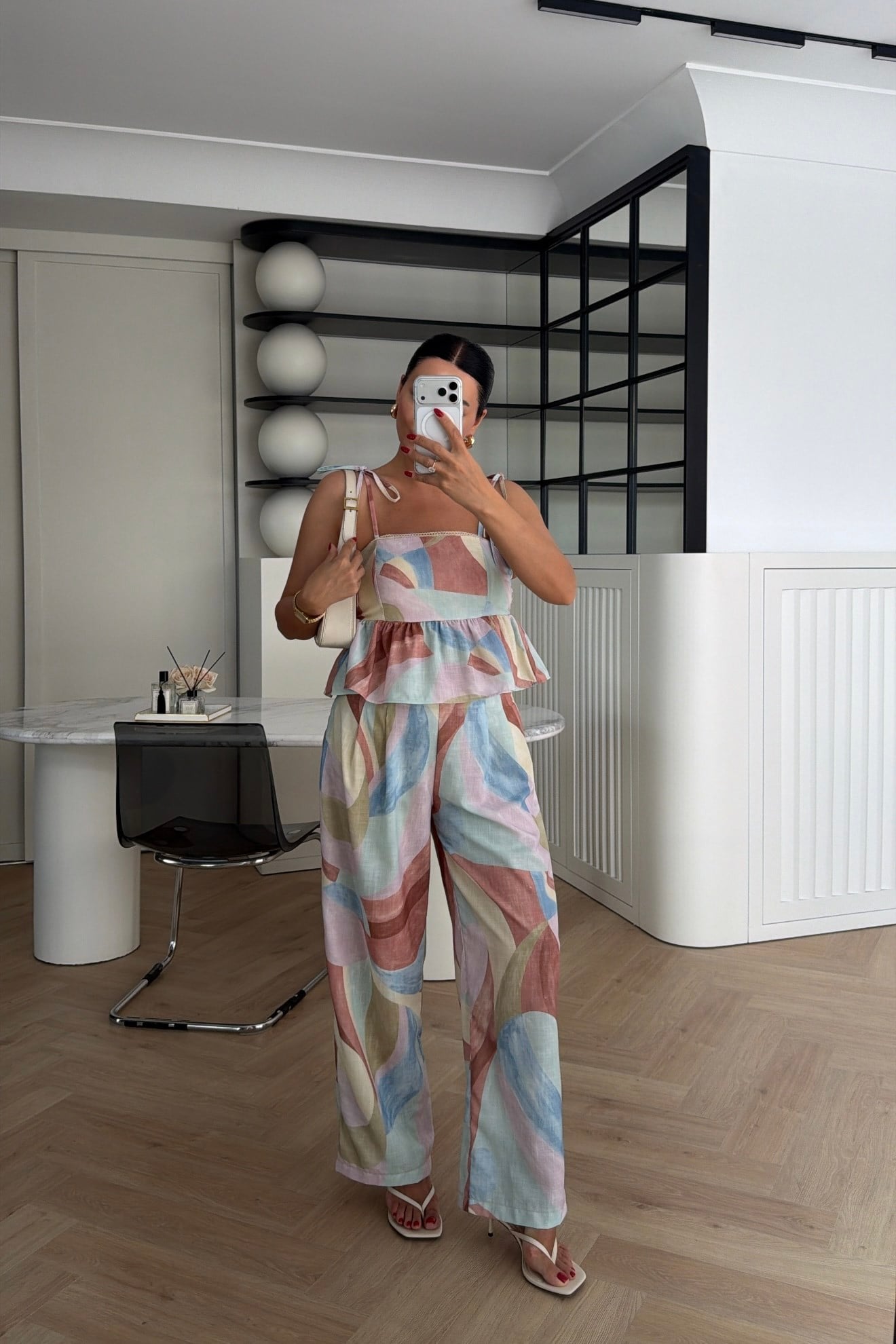 MARKA MODEL RENKLİ KETEN BLUZ PANTOLON TAKIM 