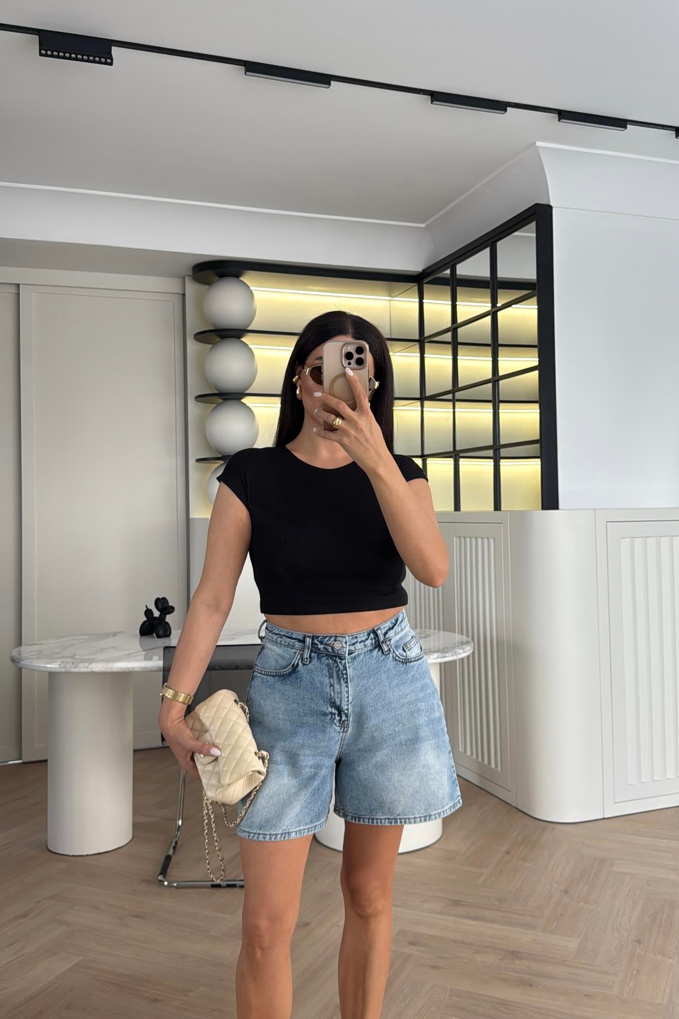 MAVİ ŞEHİR BOY MOM ŞORT