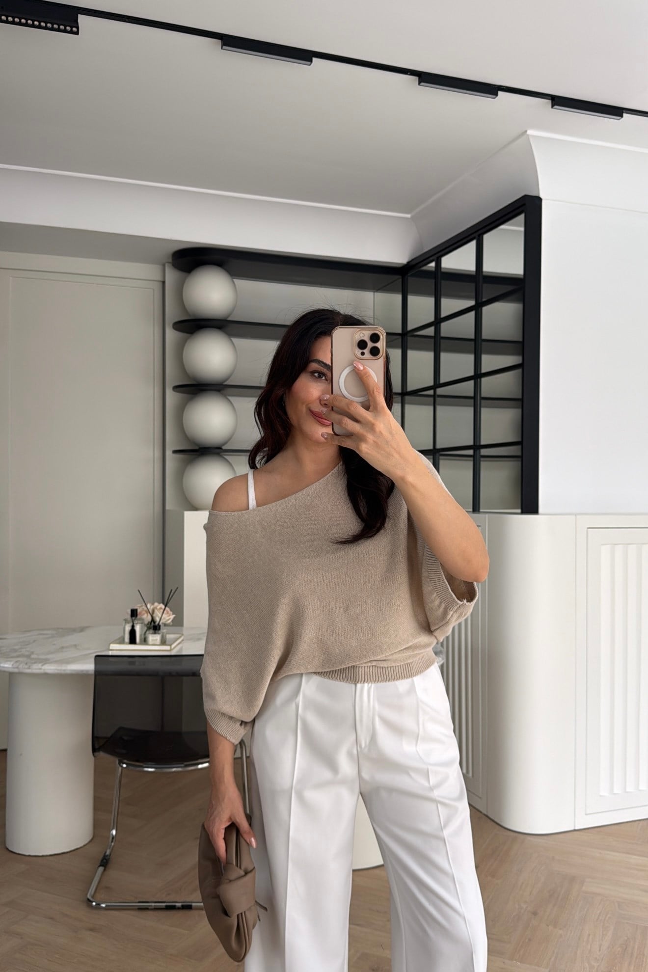 MEVSİMLİK ATLETLİ TRİKO BLUZ BEJ