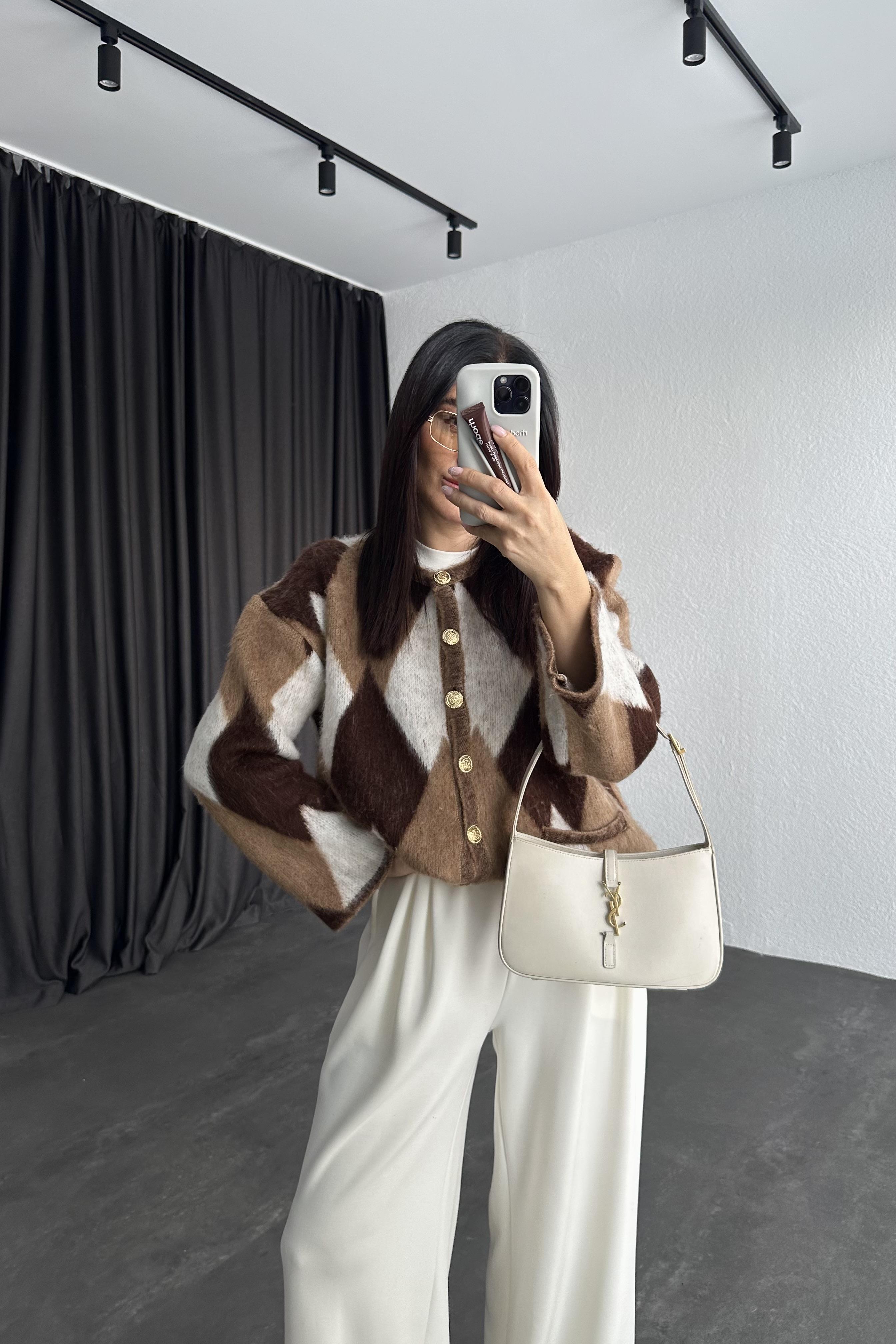 Özel Üretim Baklava Desenli Premium Hırka 