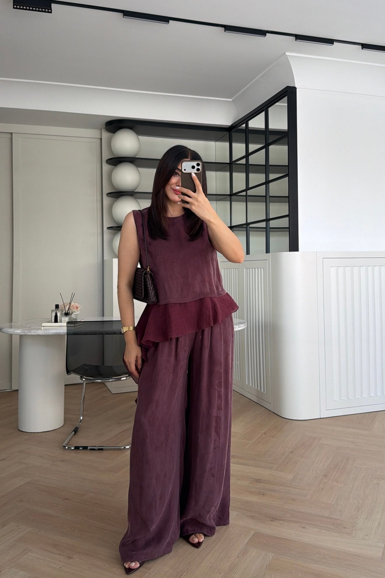 PEPLUM DETAYLI TENCEL TAKIM MÜRDÜM 