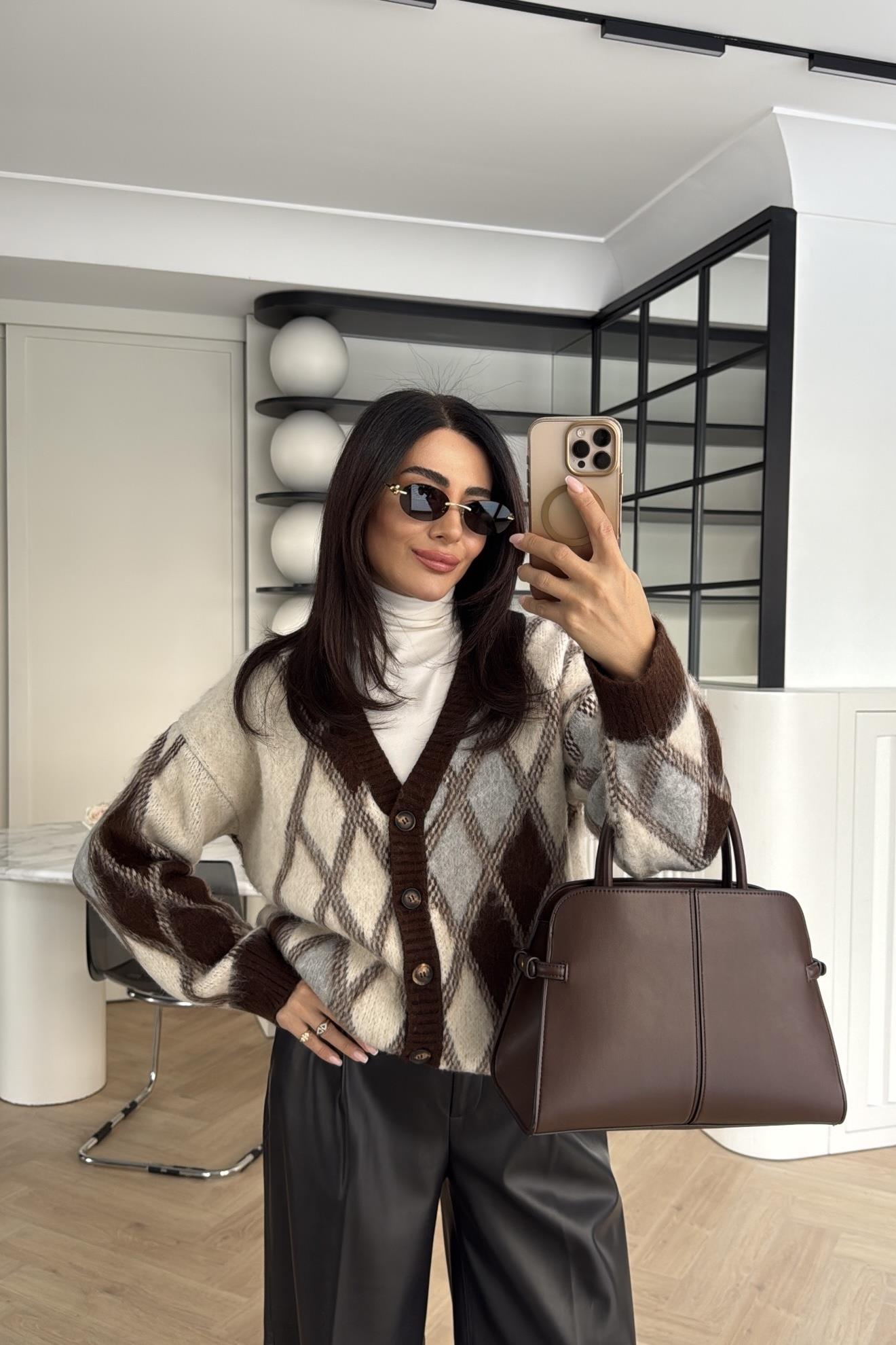 ŞARDONLU ZR MODEL BAKLAVA DESENLİ HIRKA 