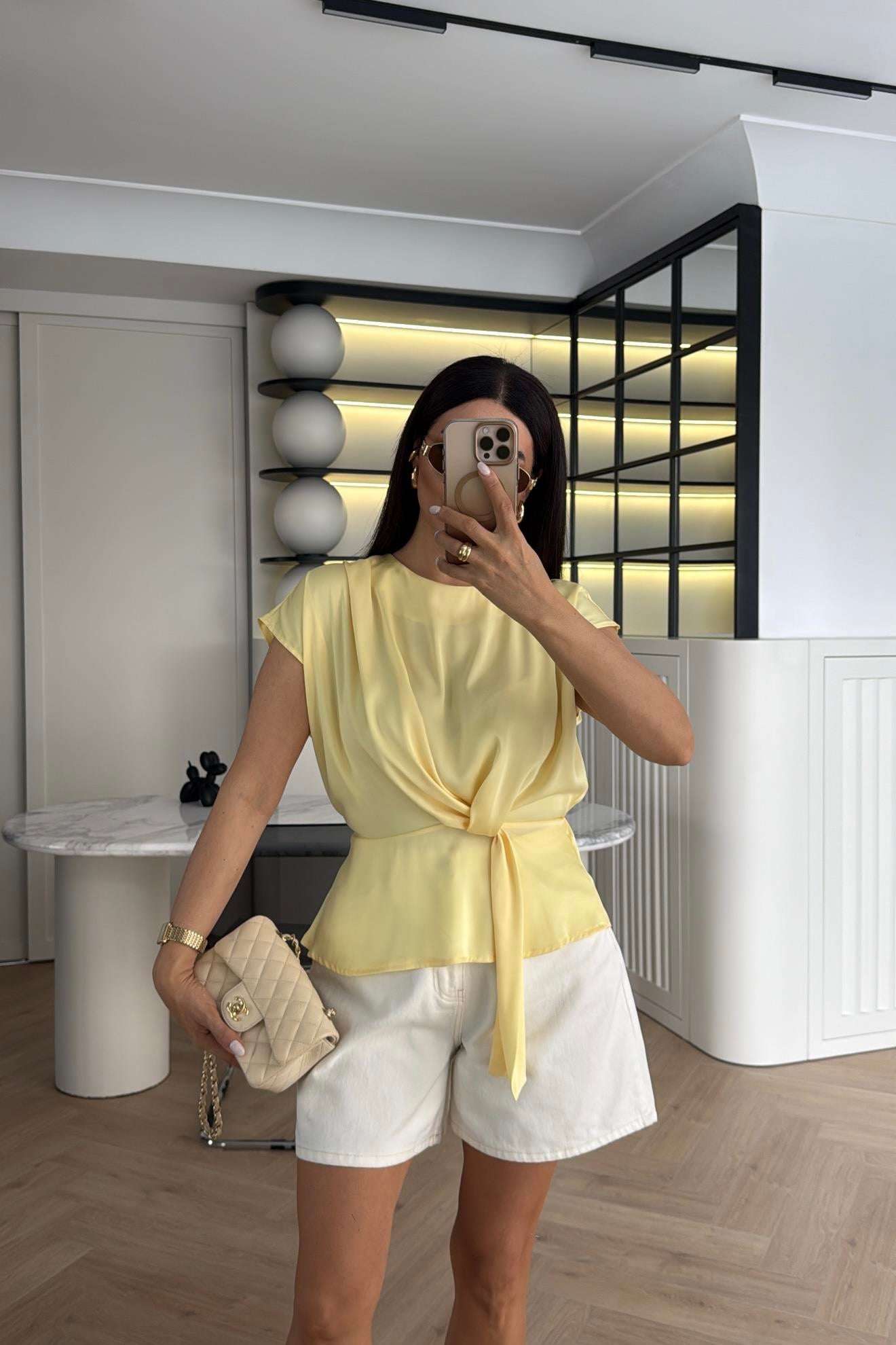 SARI PREMİUM SATEN BLUZ