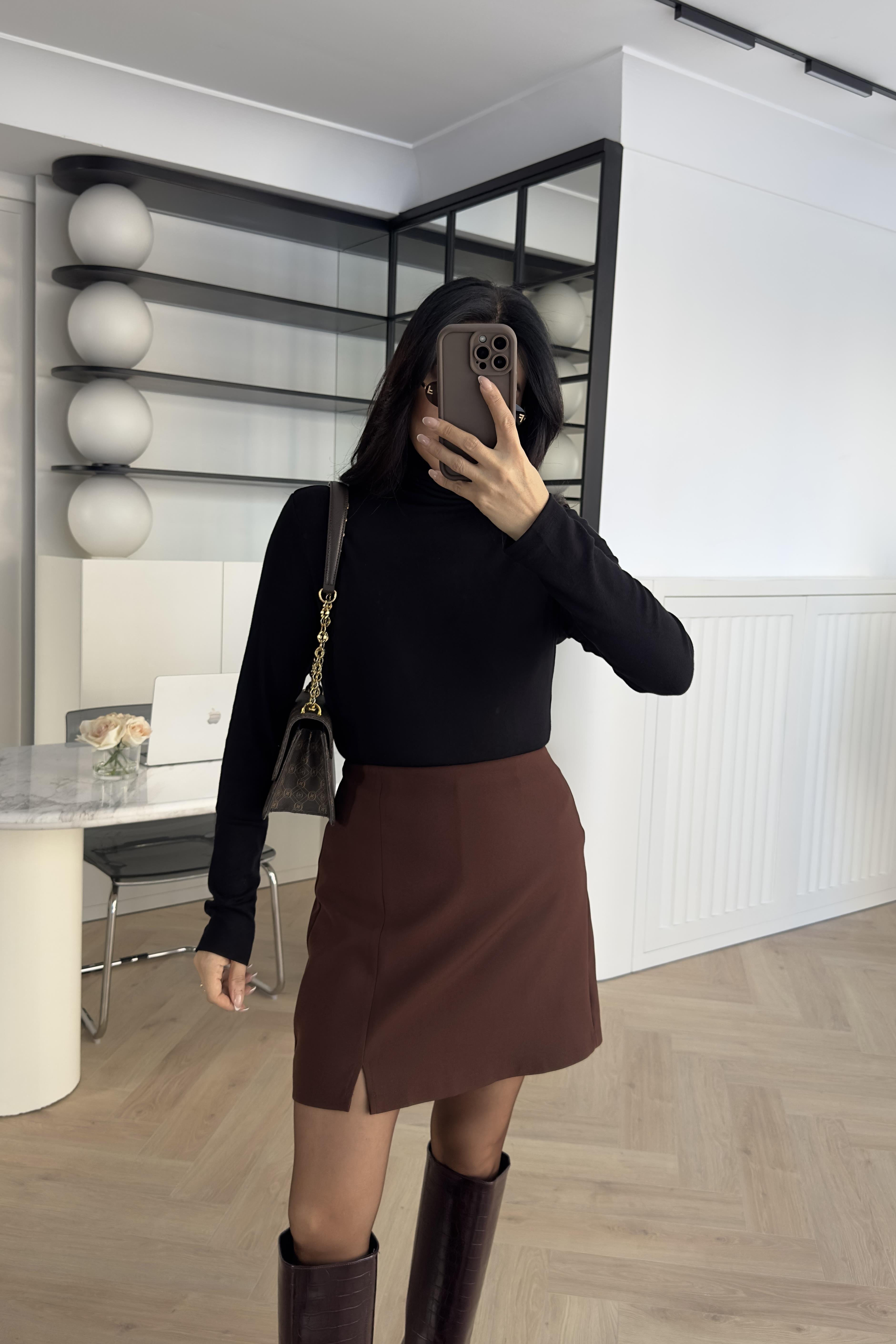 Siyah Massimo Balıkçı Yaka Modal Bluz