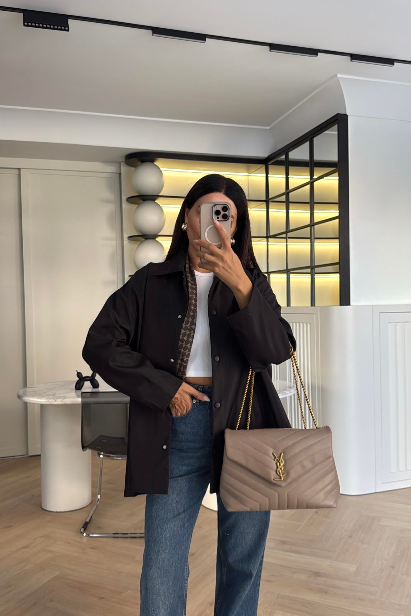 SİYAH RAHAT KALIP CEKET