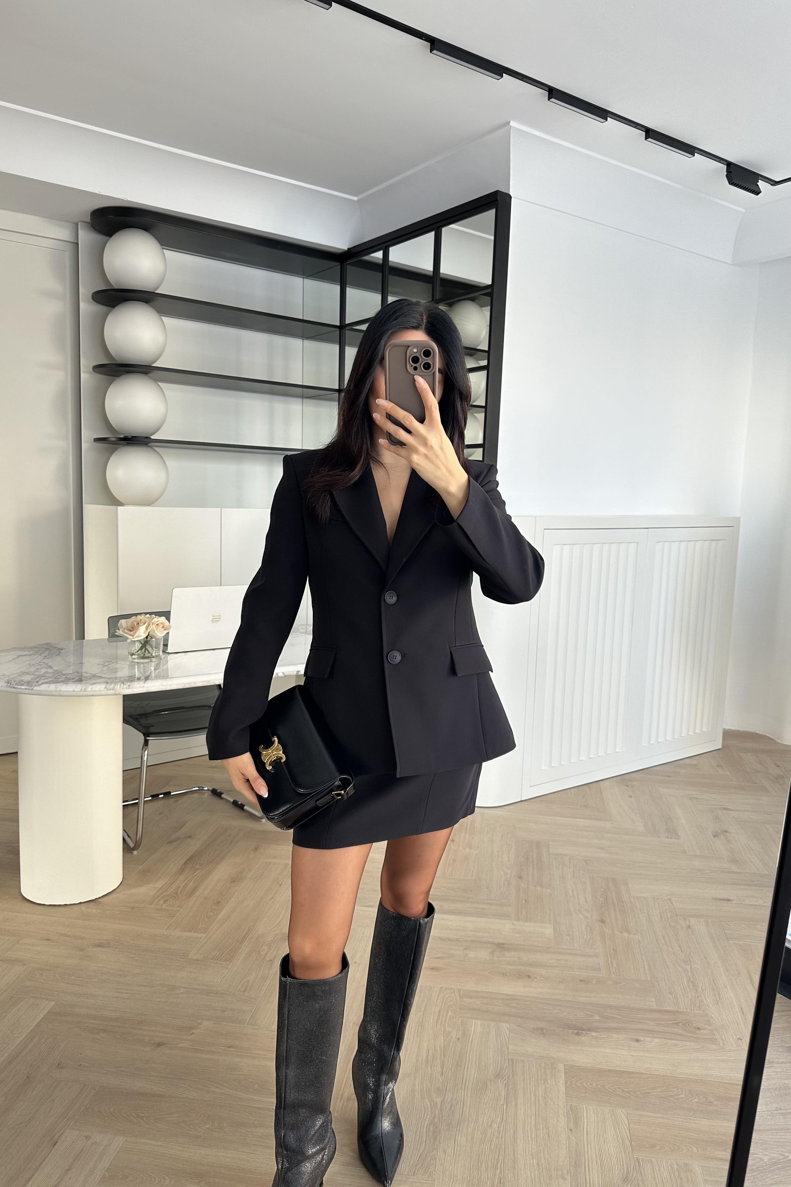 Siyah Zr Etek Ceket Takım 