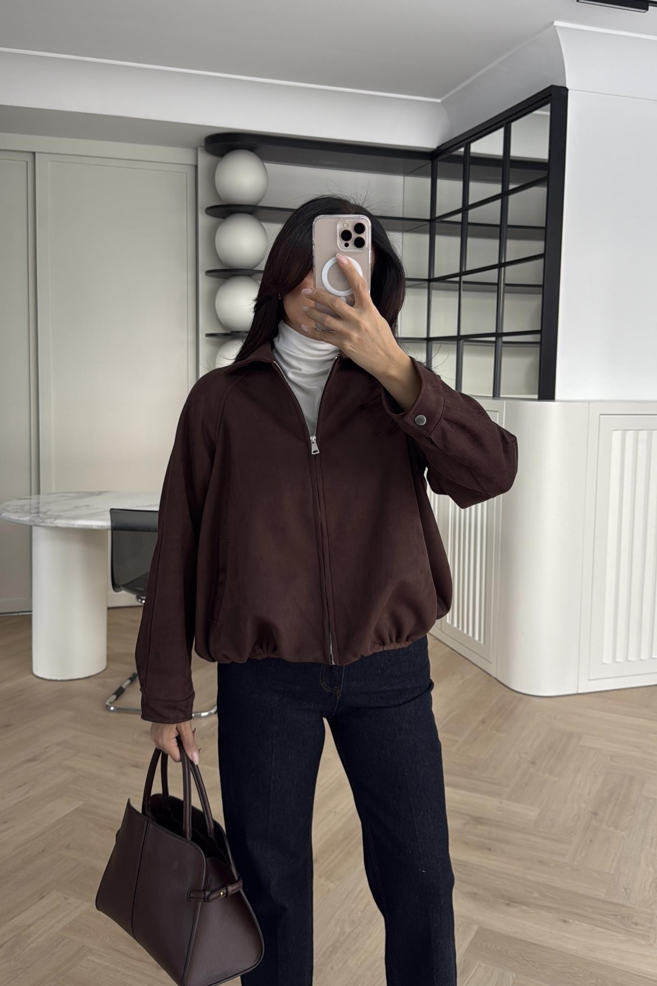 SÜET GÖRÜNÜMLÜ BOMBER CEKET