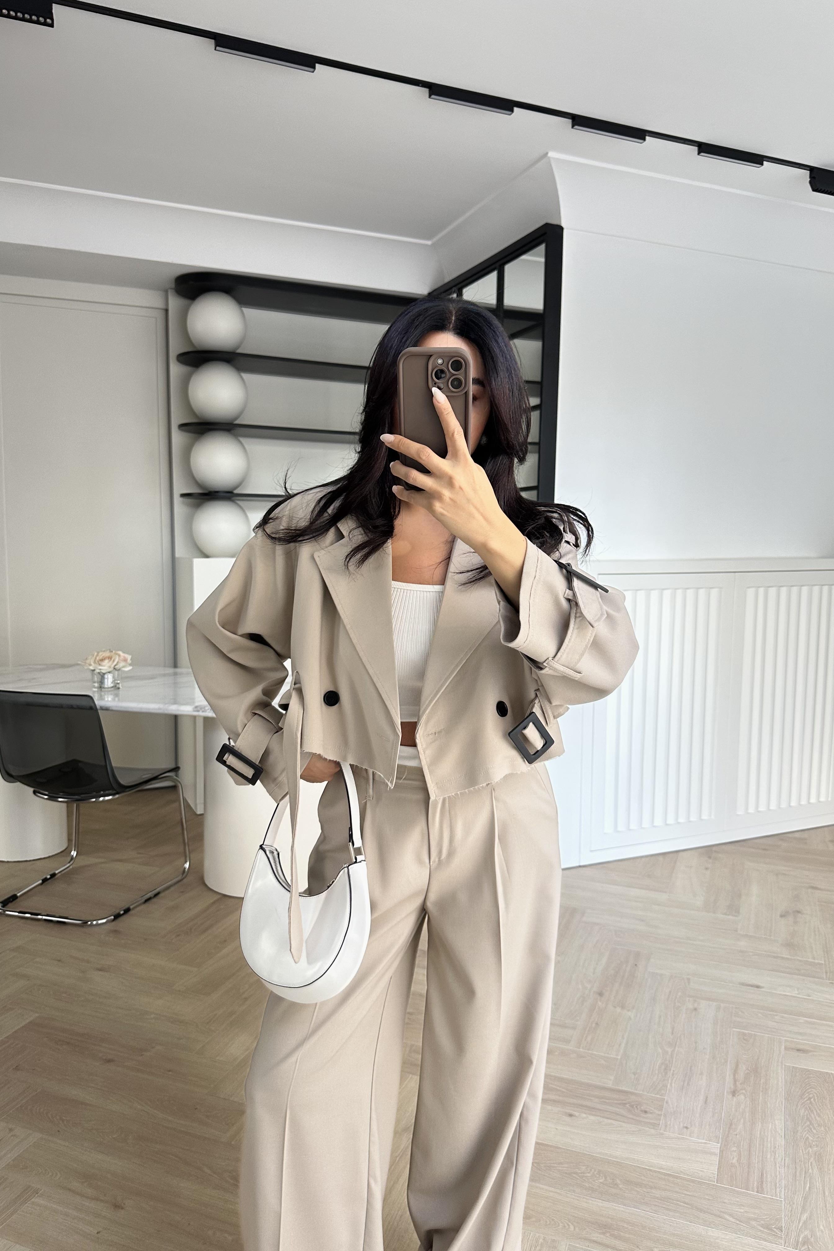 Taş Astarlı Kısa Premium Trençkot