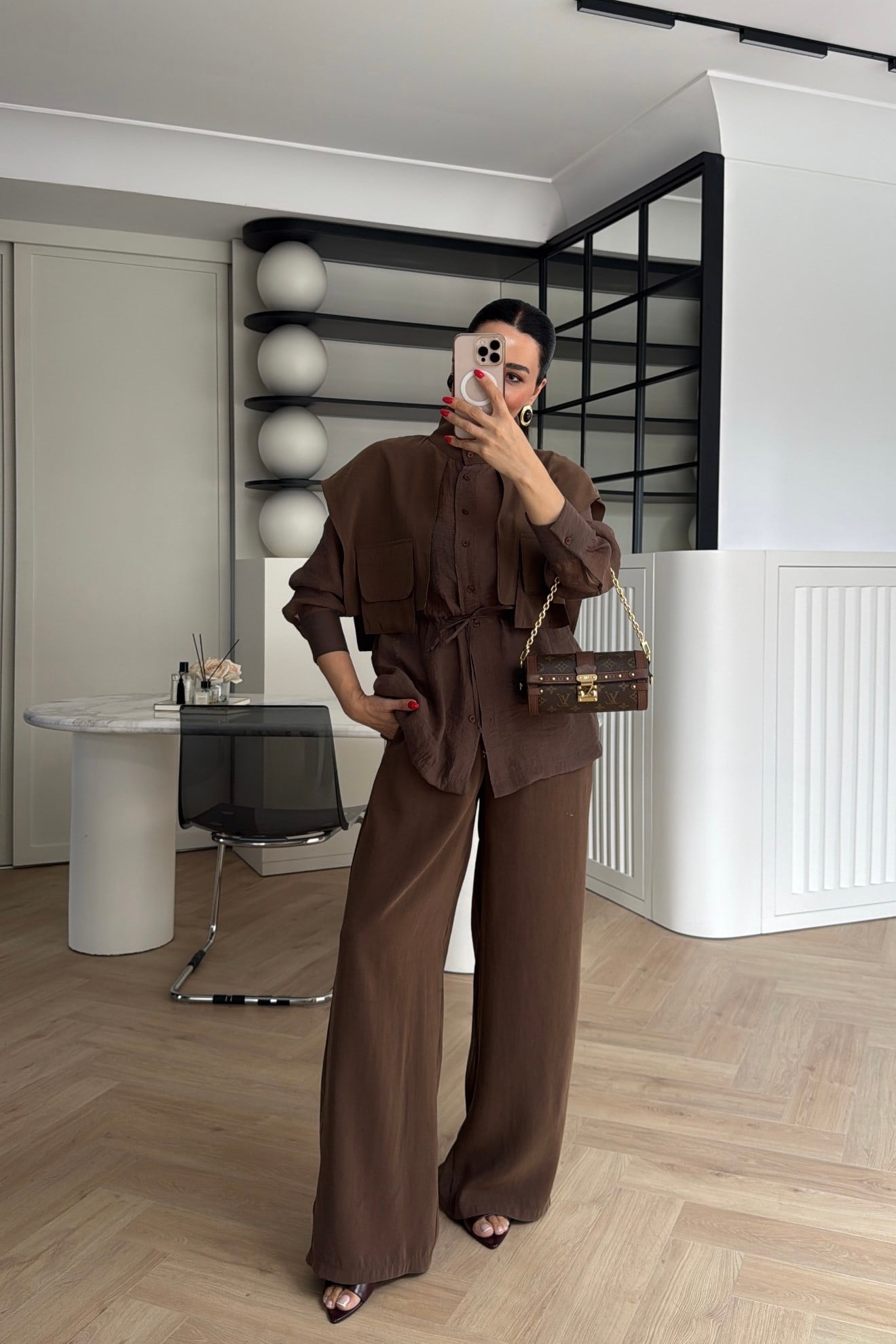 TRANSPARAN GEÇİŞLİ İKİLİ TAKIM KAHVE