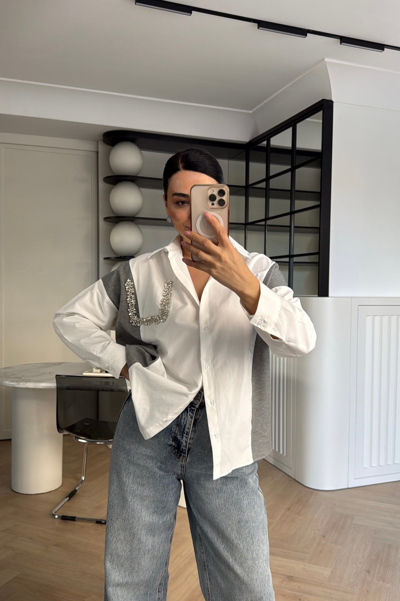 TRİKO GARNİLİ CEP KISMI TAŞ DETAYLI İPKYOL MODEL 