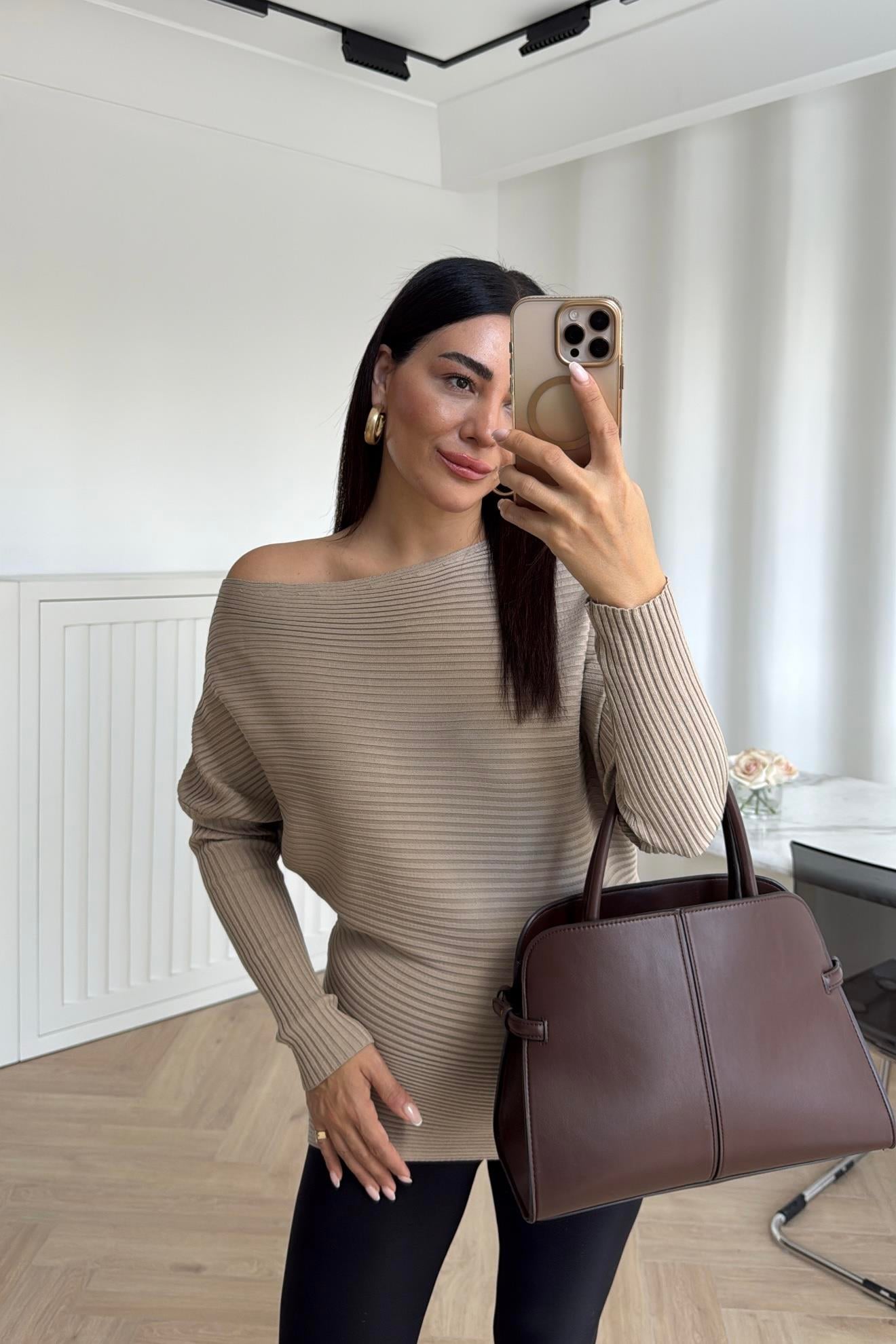 VİZON DÜŞÜK OMUZ BLUZ