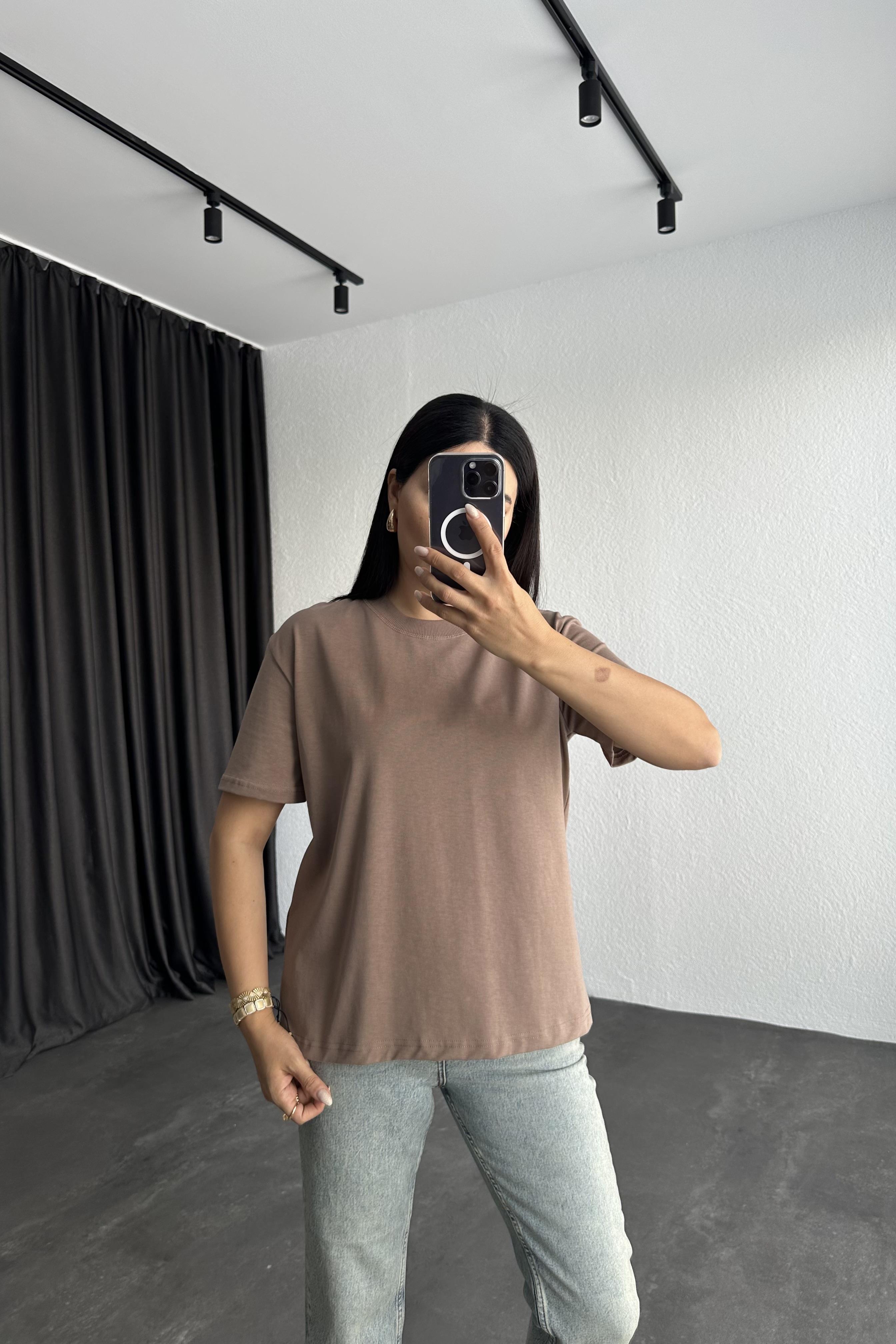 Vizon Renk Dekoratif Yaka Dilvin Marka Basic 