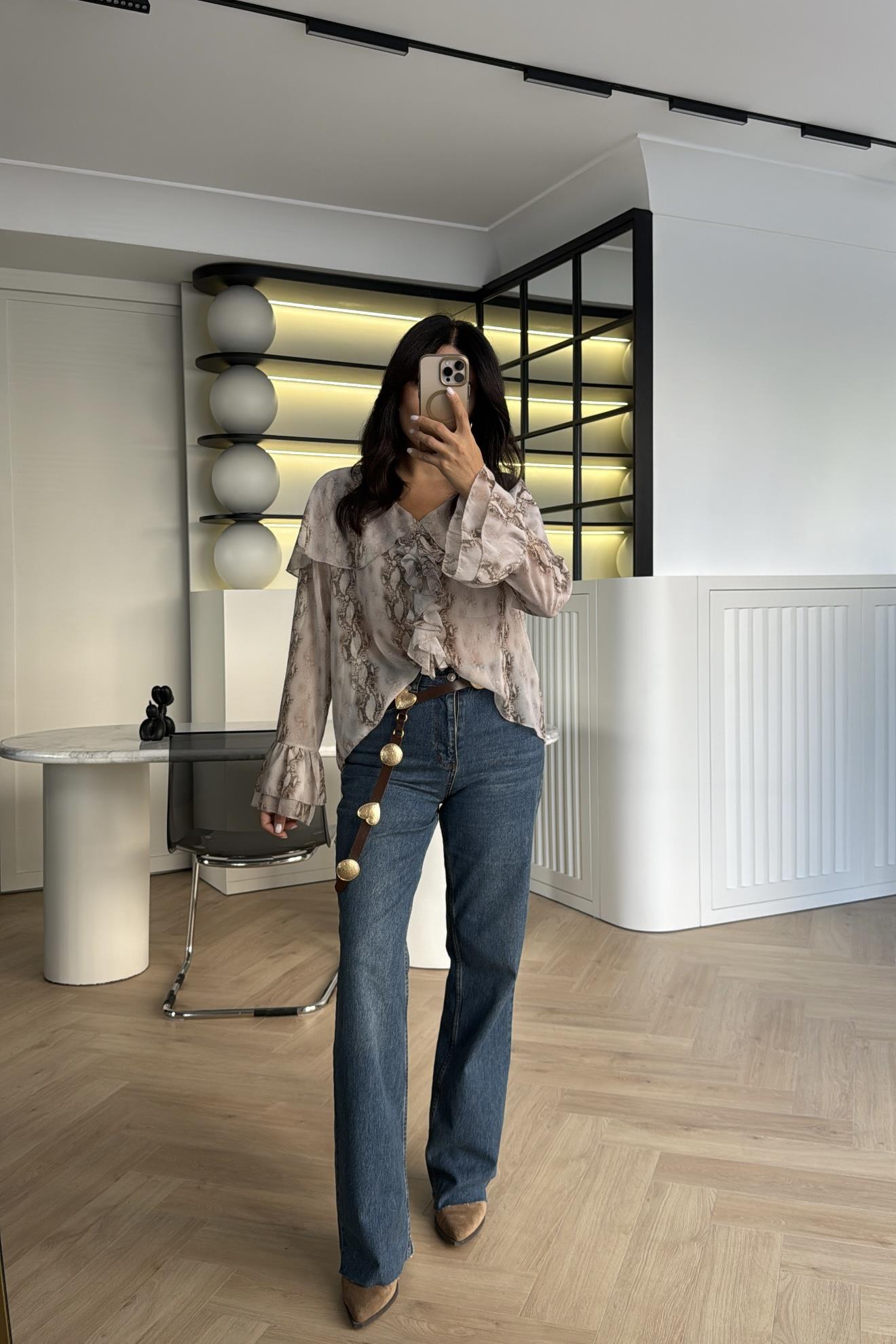 ZR MODEL DESENLİ ŞİFON GÖMLEK 